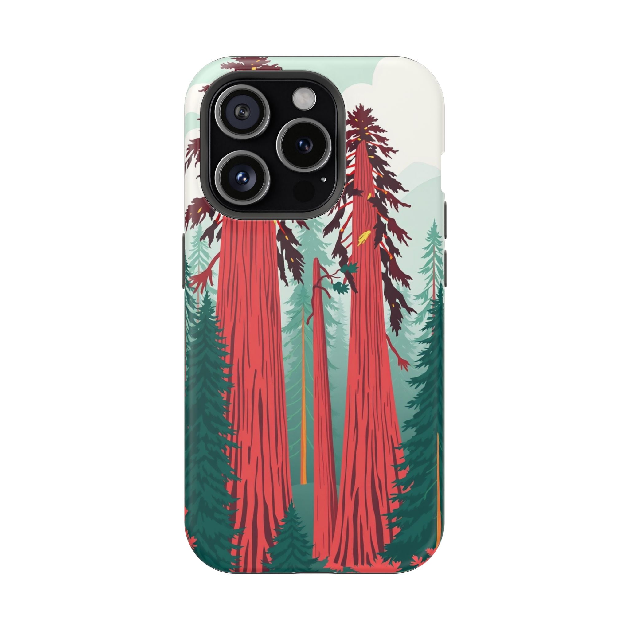 iPhone Teal And Coral Redwood Forest Slim Everyday Designer Case · iPhone Case