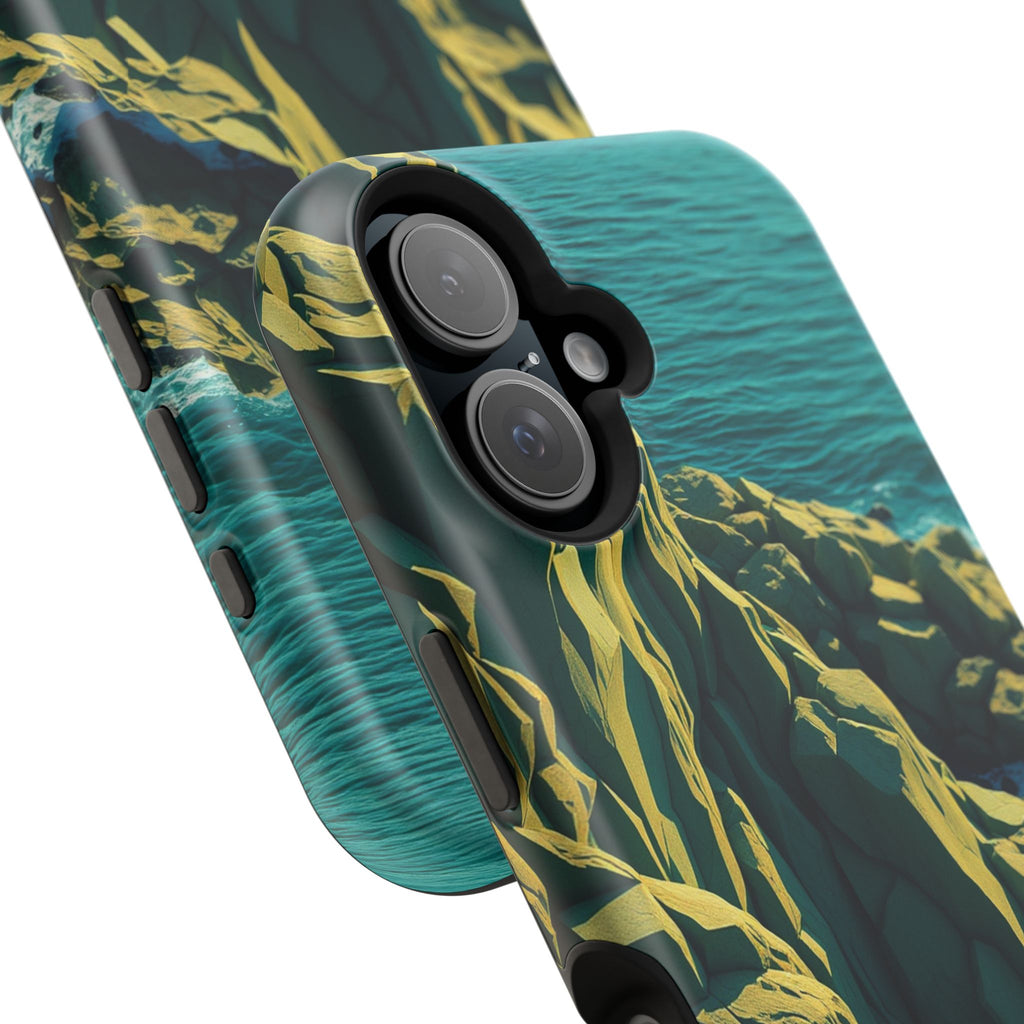 iPhone Emerald Green And Gold Rocky Coastline Slim iPhone Everyday · iPhone Case