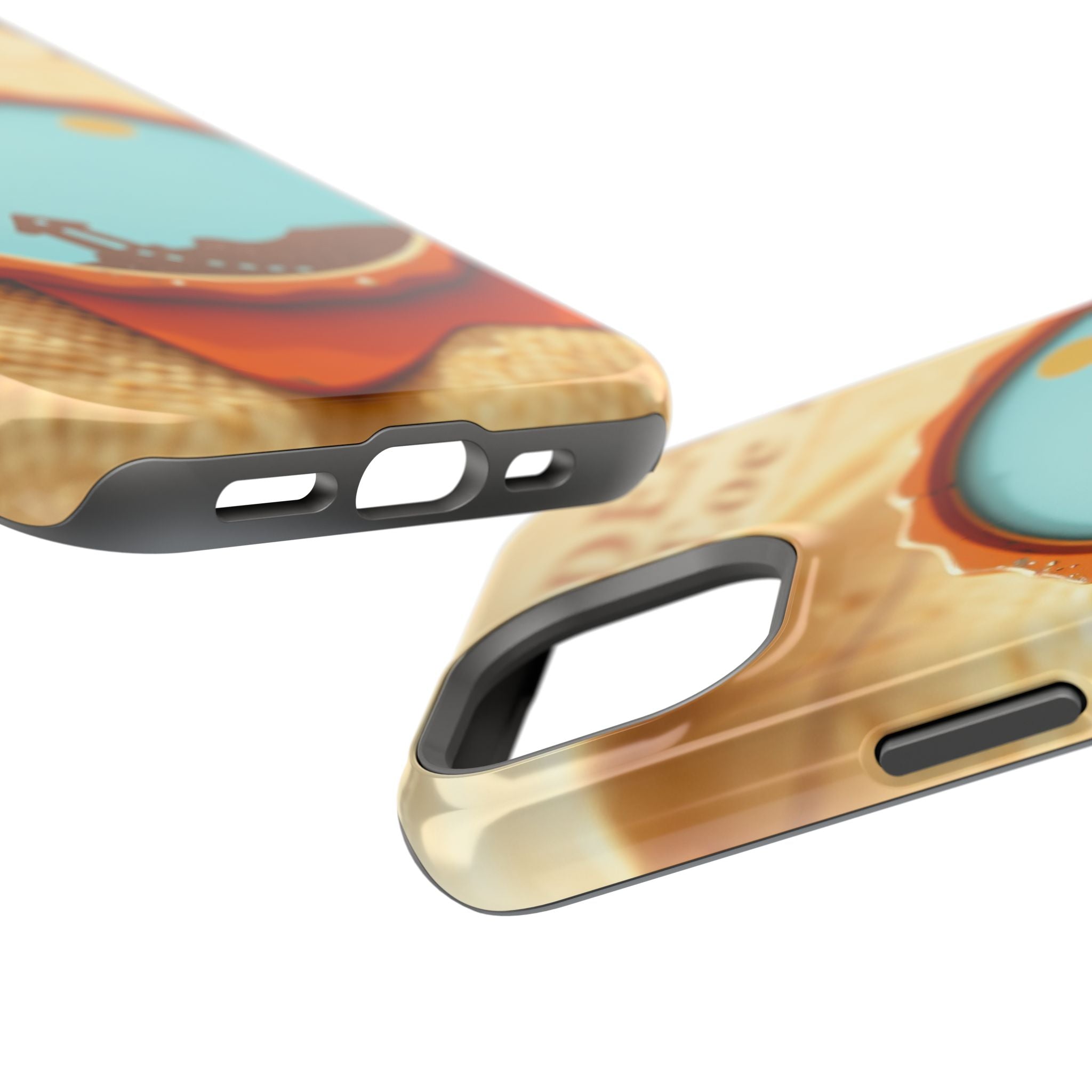 iPhone Burnt Orange And Sand Retro Travel Badge Soft Finish Everyday Case · iPho