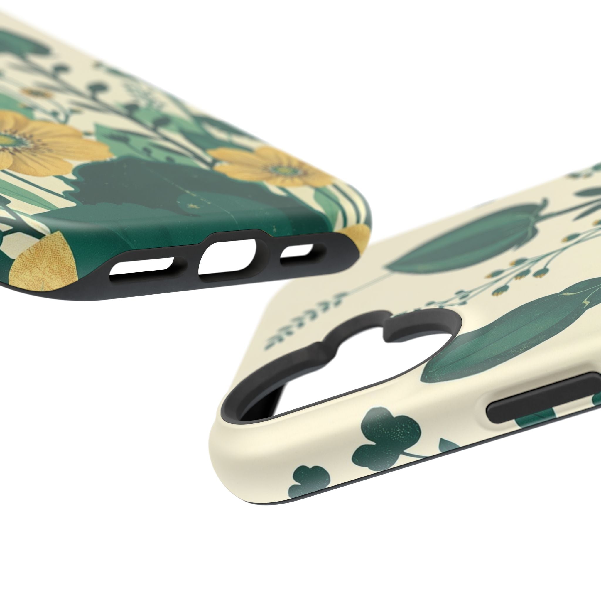 iPhone Emerald Green And Gold Pressed Botanicals Clean iPhone Minimal · iPhone C