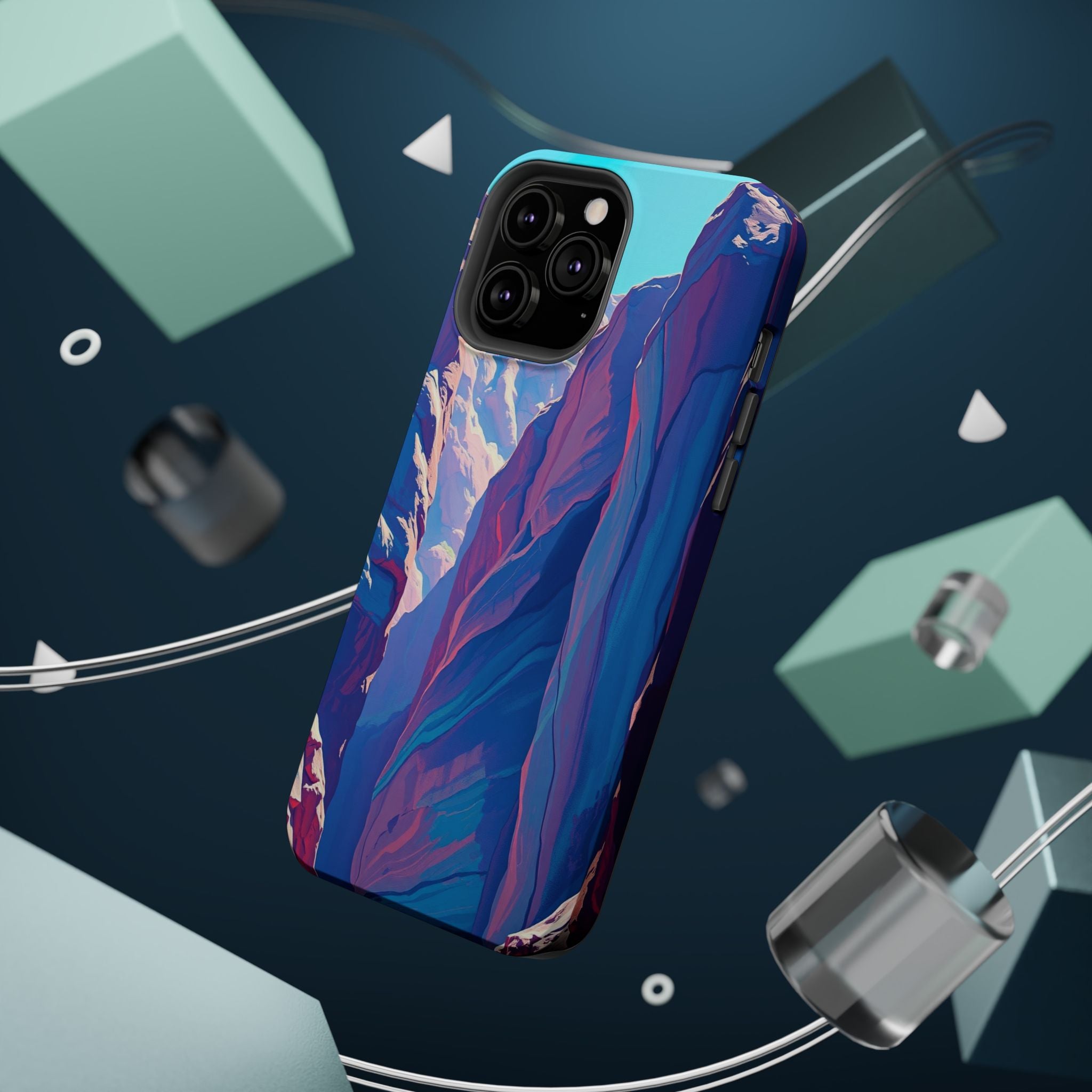 iPhone Cyan And Magenta Canyon Wall Slim Everyday Designer Case · iPhone Case