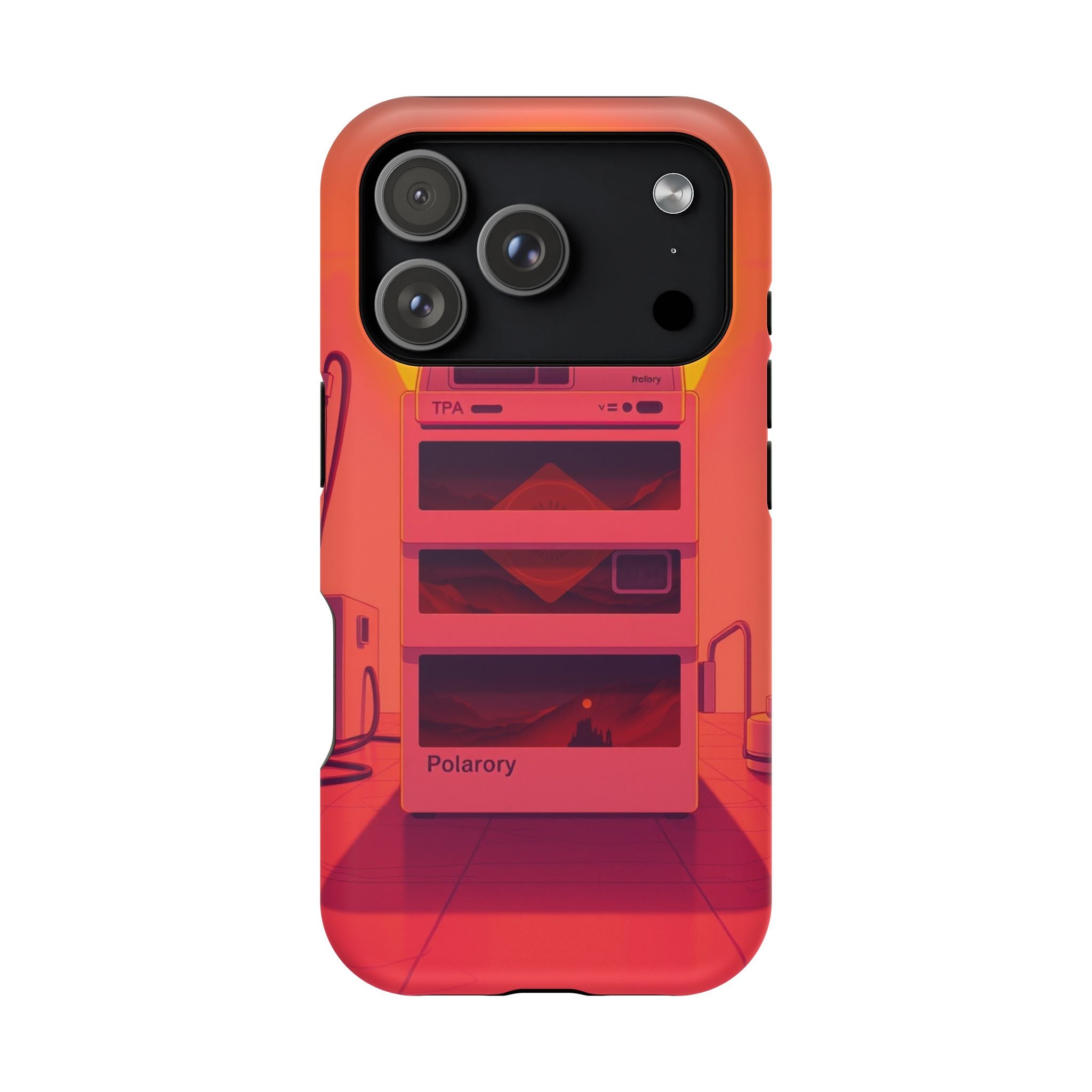 iPhone Polaroid Stack Memory Neon Cyberpunk Slim Everyday Designer Case · iPhone