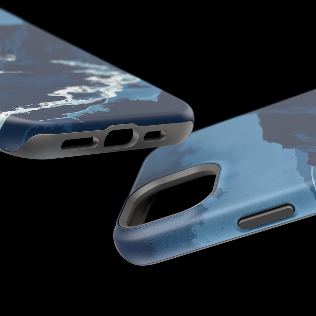iPhone Midnight Blue And Silver Hibiscus Coast Carry Case Slim Snap Case · iPhon