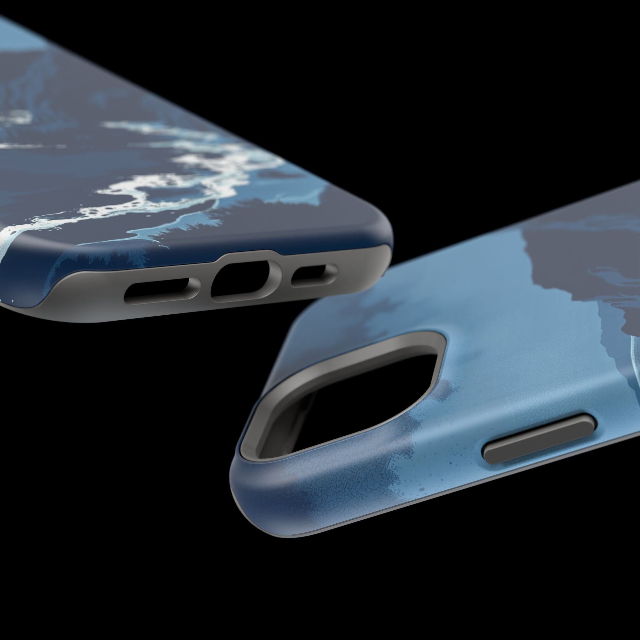 iPhone Midnight Blue And Silver Hibiscus Coast Carry Case Slim Snap Case · iPhon