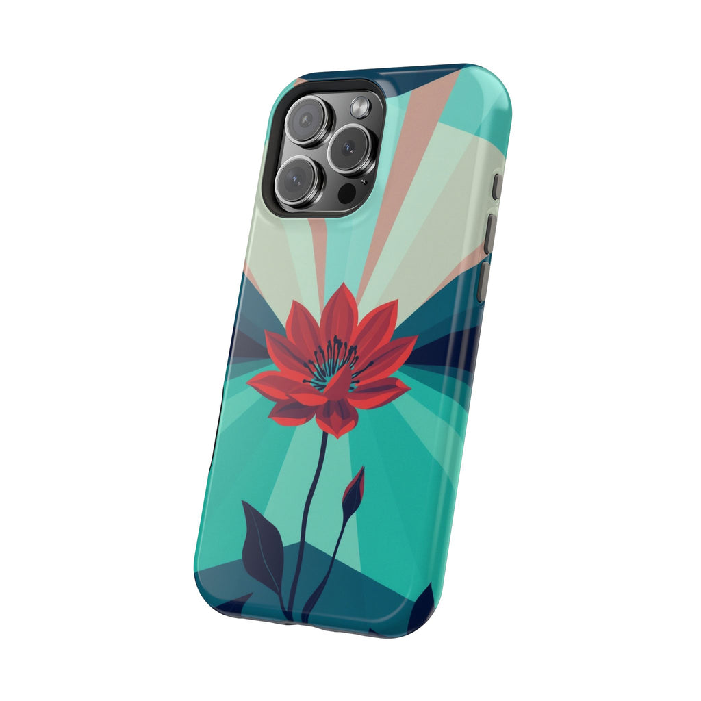 iPhone Teal And Coral Night Bloomer Slim Everyday Designer Case · iPhone Case