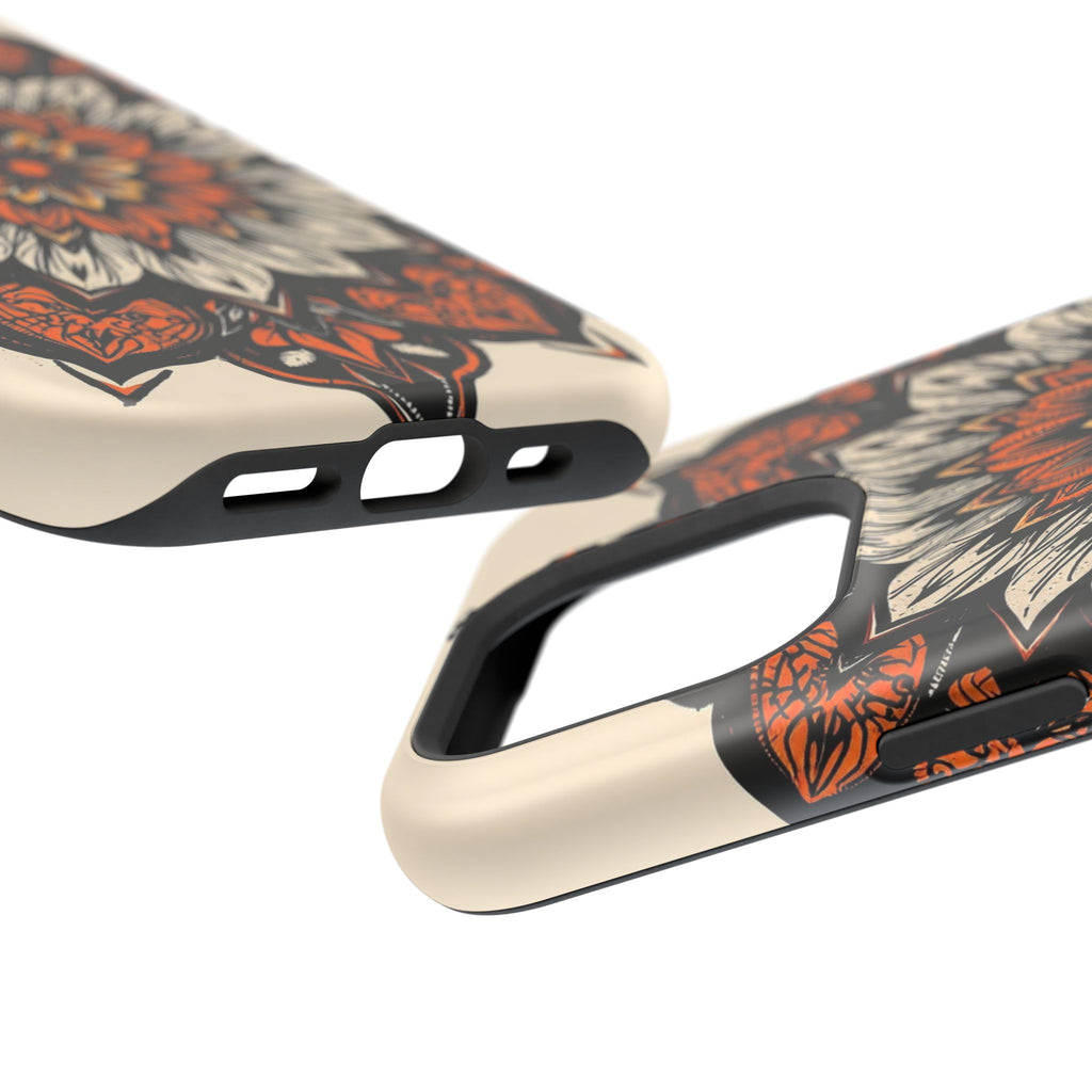 iPhone Burnt Orange And Sand Floral Mandala Slim Snap Cas Carry Case · iPhone Ca