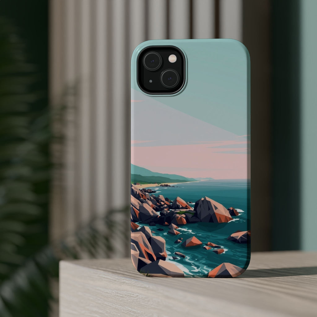iPhone Mint And Blush Pebble Beach Bold Modern Everyday Snap Case · iPhone Case