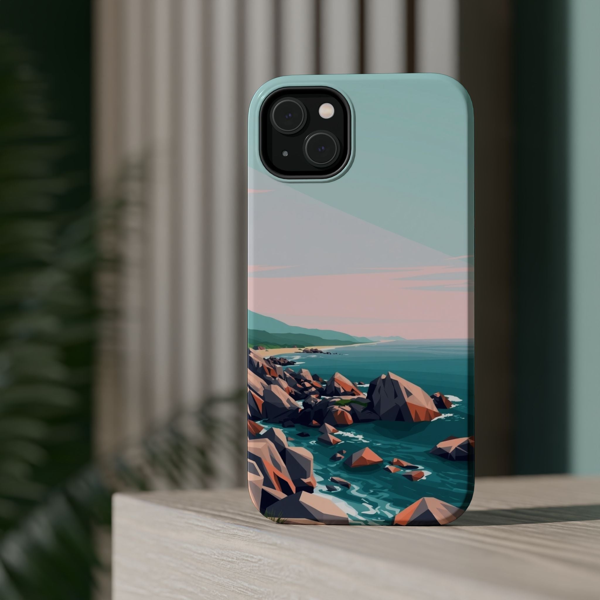 iPhone Mint And Blush Pebble Beach Bold Modern Everyday Snap Case · iPhone Case