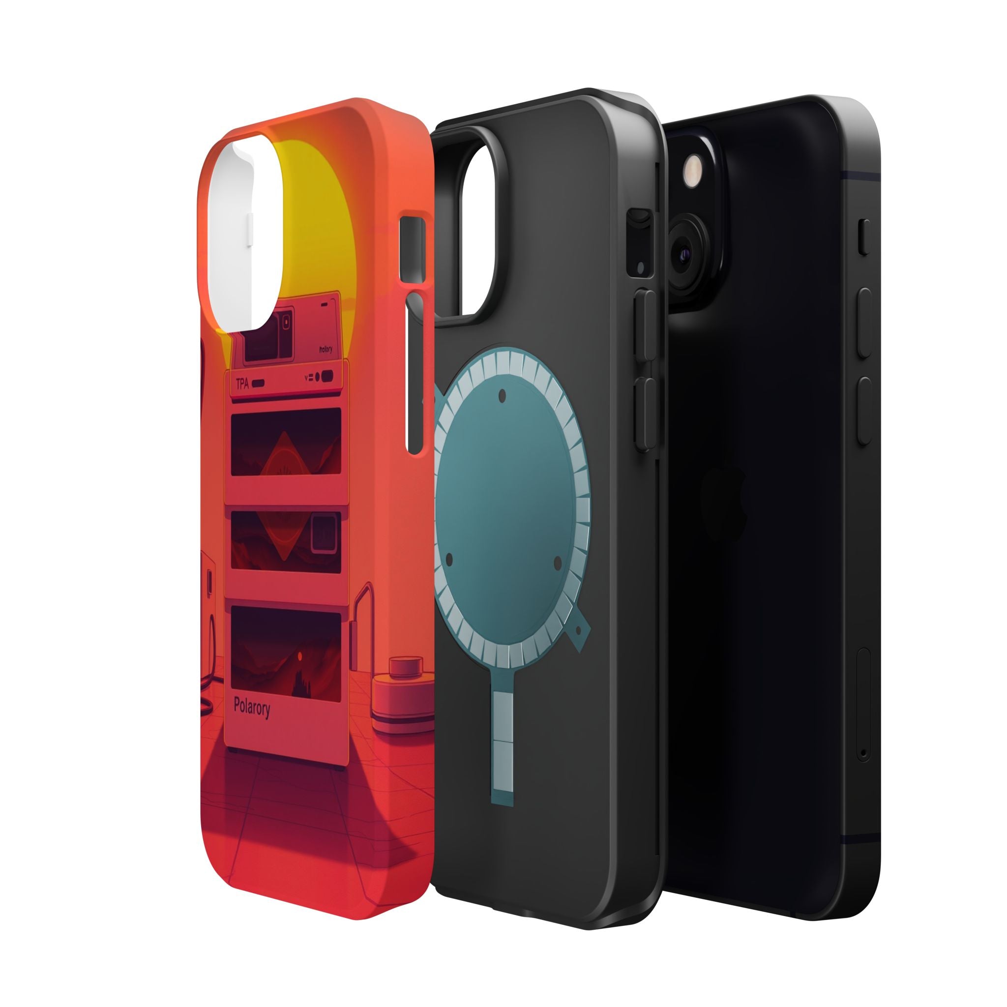 iPhone Polaroid Stack Memory Neon Cyberpunk Slim Everyday Designer Case · iPhone