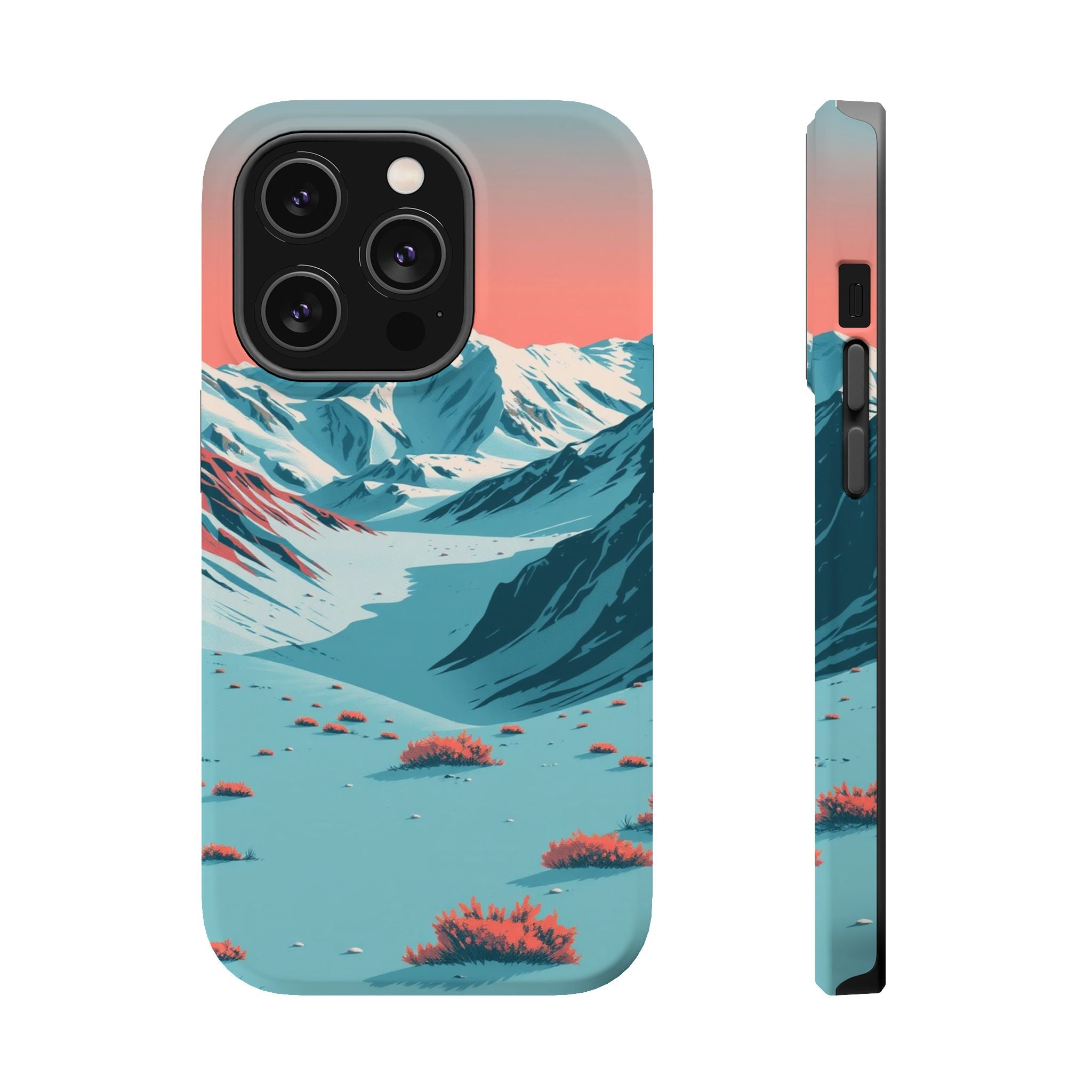 iPhone Teal And Coral Arctic Tundra Slim Everyday Designer Case · iPhone Case