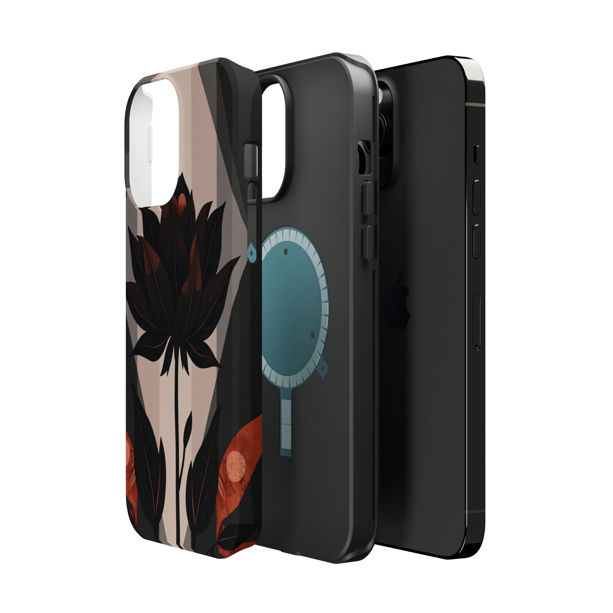 iPhone Charcoal And Copper Floral Silhouette Slim iPhone Everyday · iPhone Case
