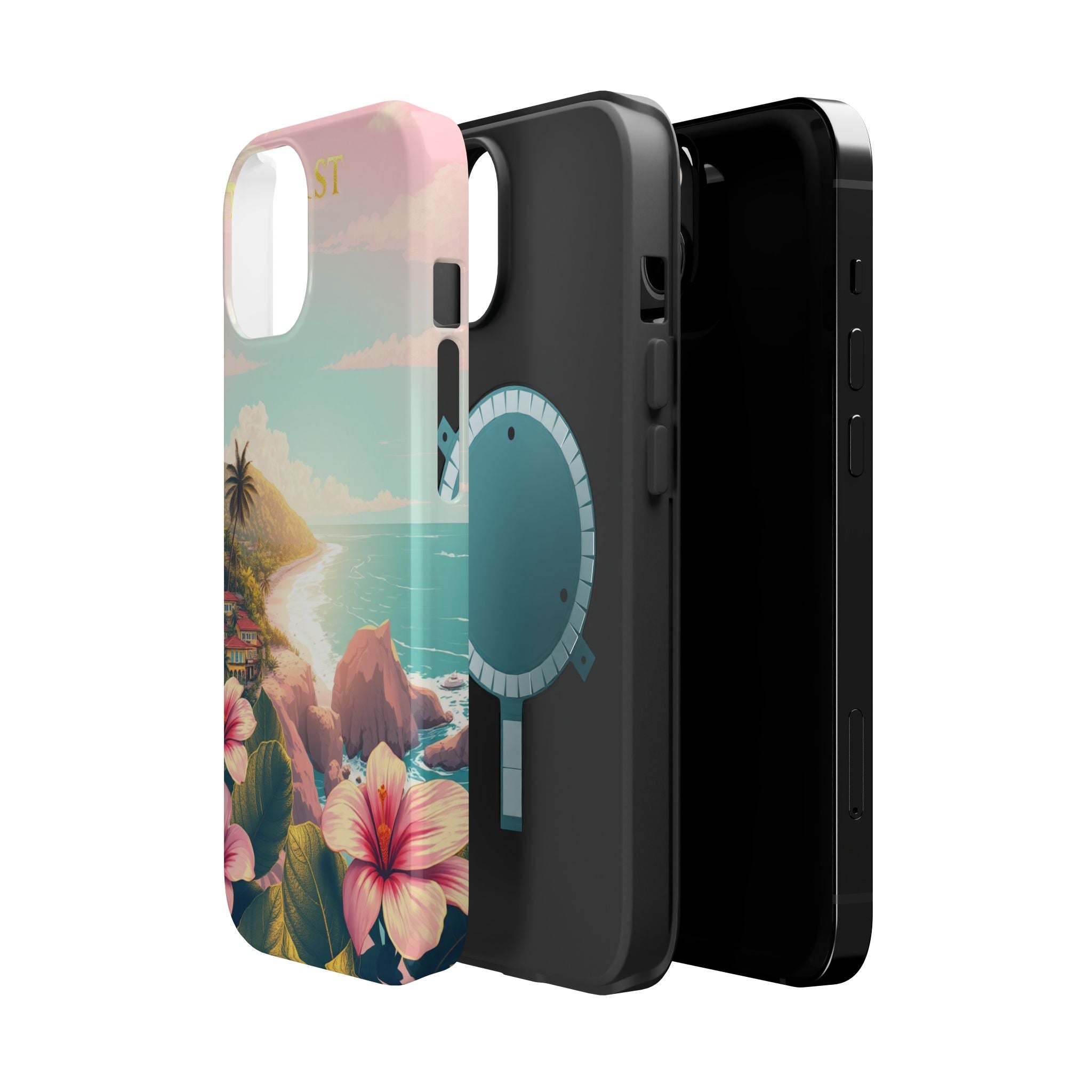 iPhone Mint And Blush Hibiscus Coast Slim Everyday iPhone 14 Designer · iPhone C