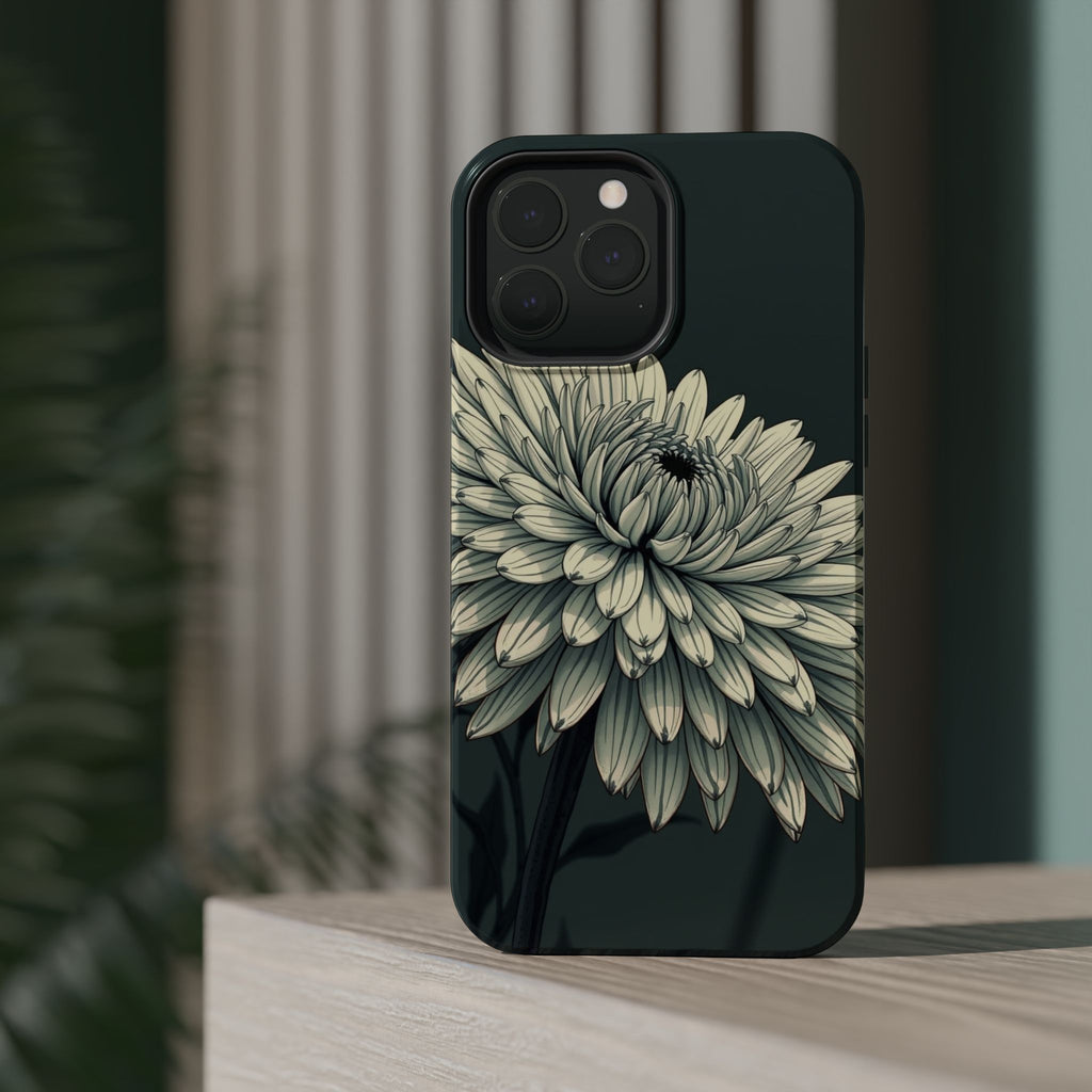 iPhone Chrysanthemum Classic Dark Gothic Ink Carry Case Slim Snap Case · iPhone