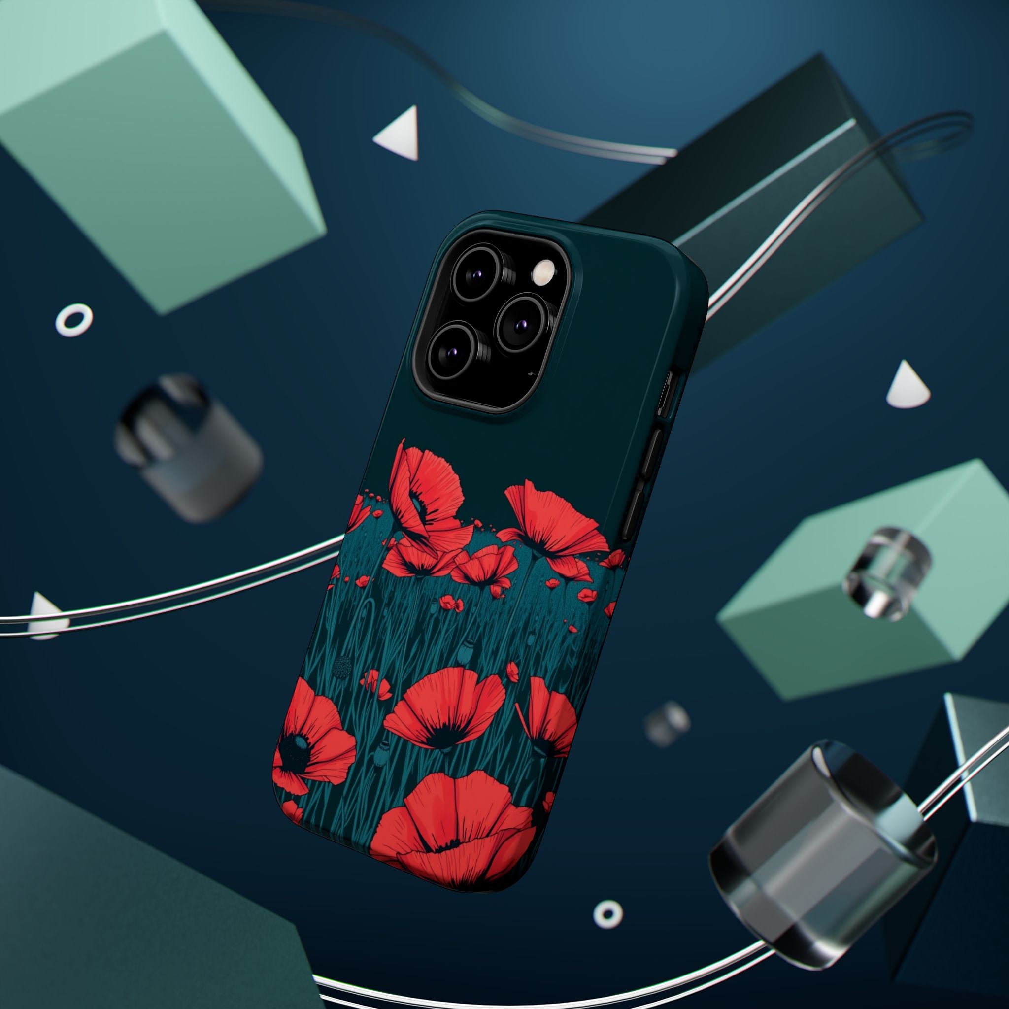 iPhone Poppy Field Dark Gothic Ink Clean Minimal Snap Cas Slim Snap Case · iPhon
