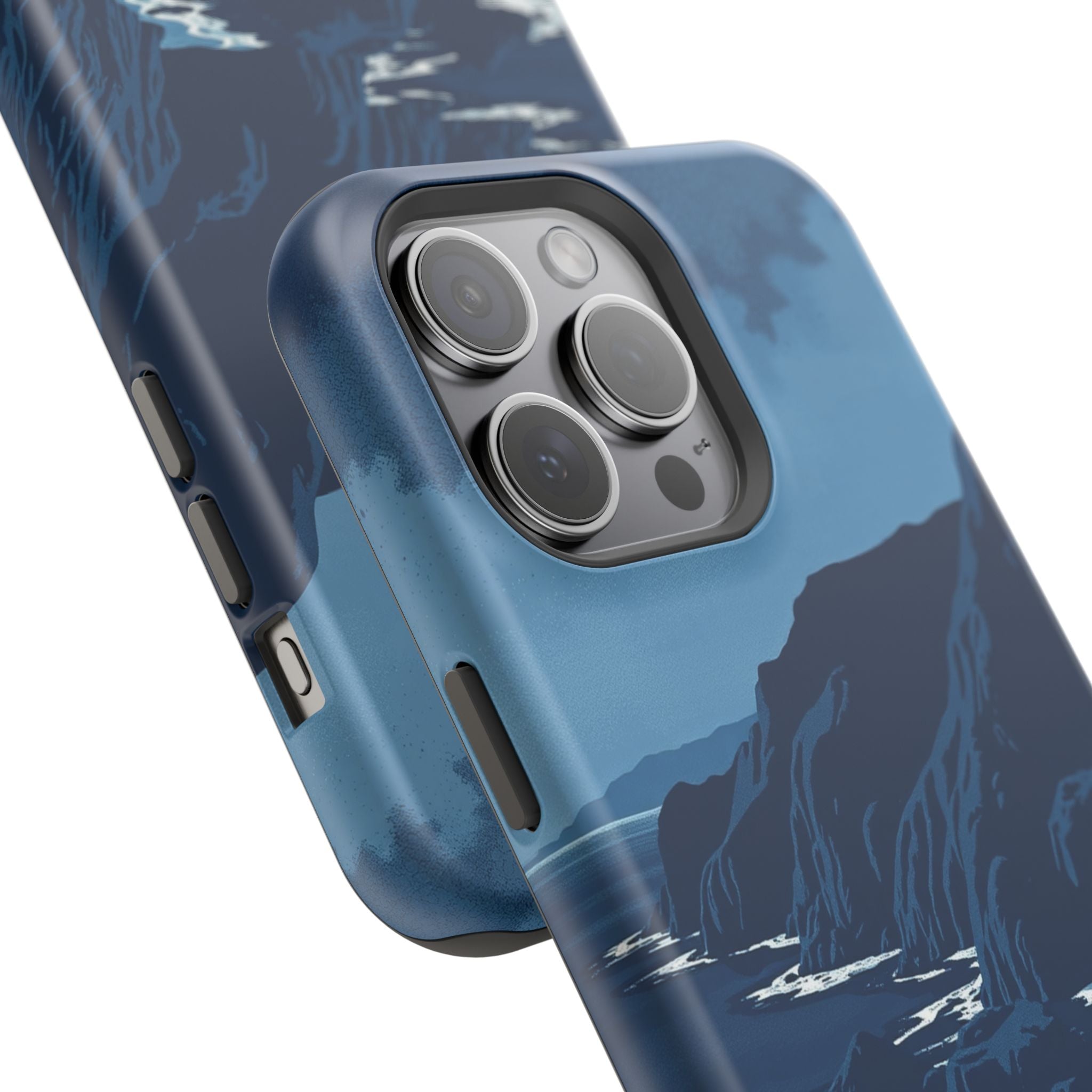 iPhone Midnight Blue And Silver Hibiscus Coast Carry Case Slim Snap Case · iPhon