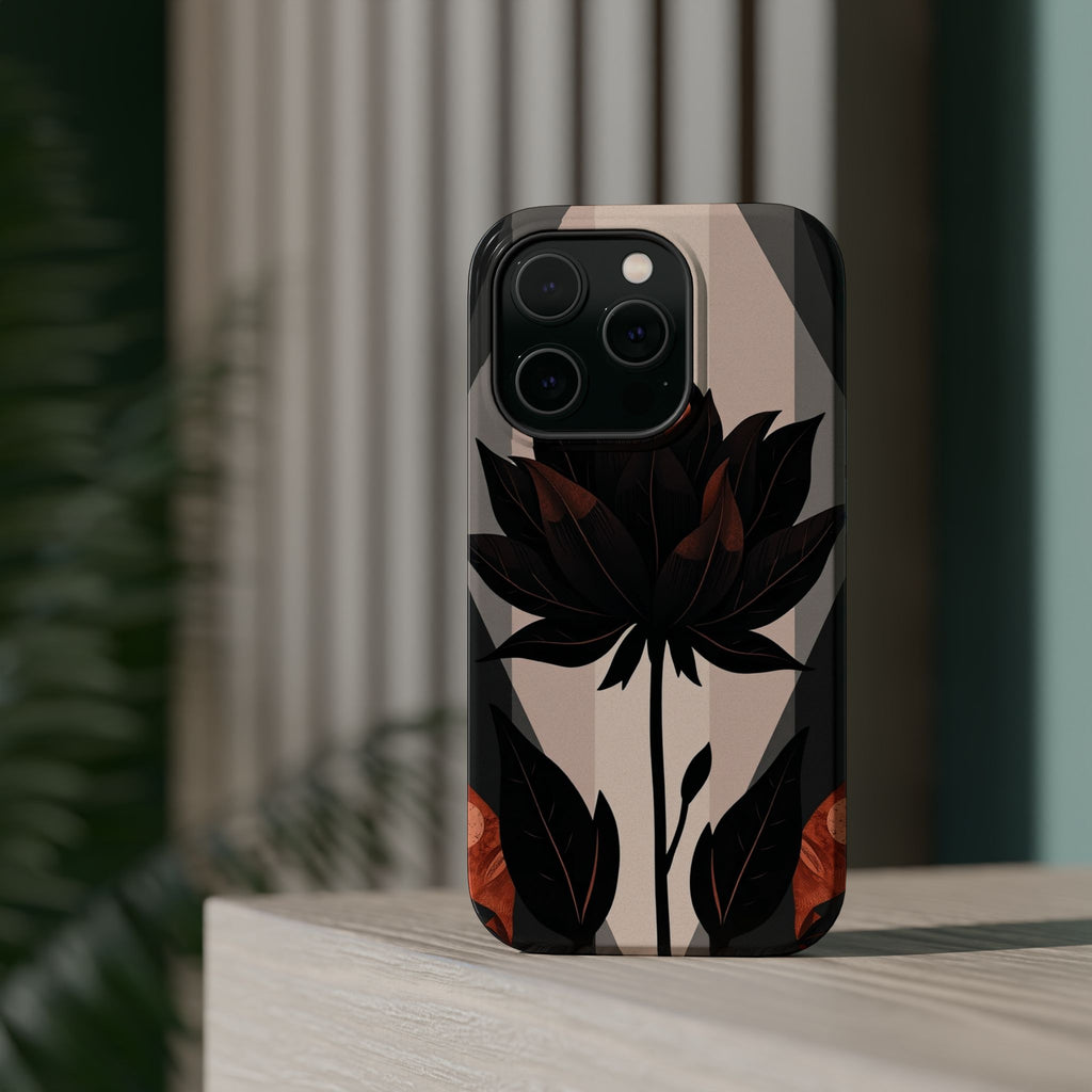 iPhone Charcoal And Copper Floral Silhouette Slim iPhone Everyday · iPhone Case
