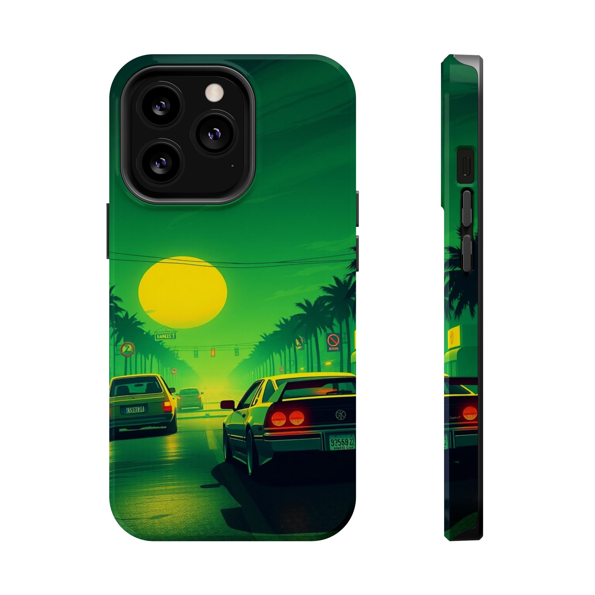 iPhone Dreamy Sunset Drive 80s Design Slim Everyday Designer Case · iPhone Case