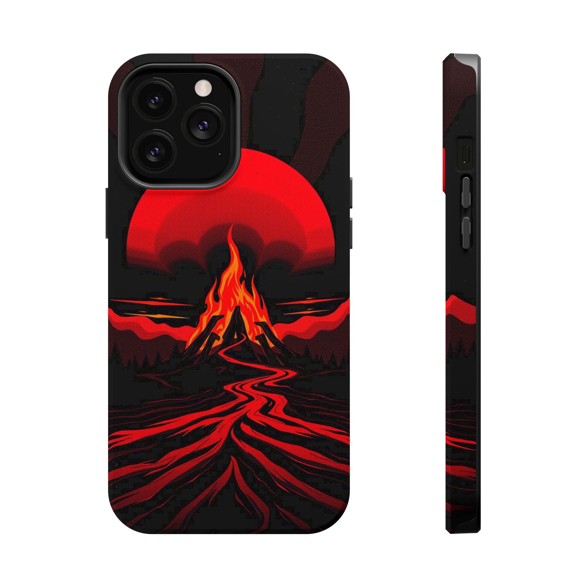 iPhone Black And Crimson Wildfire Glow Slim Everyday Designer Case · iPhone Case