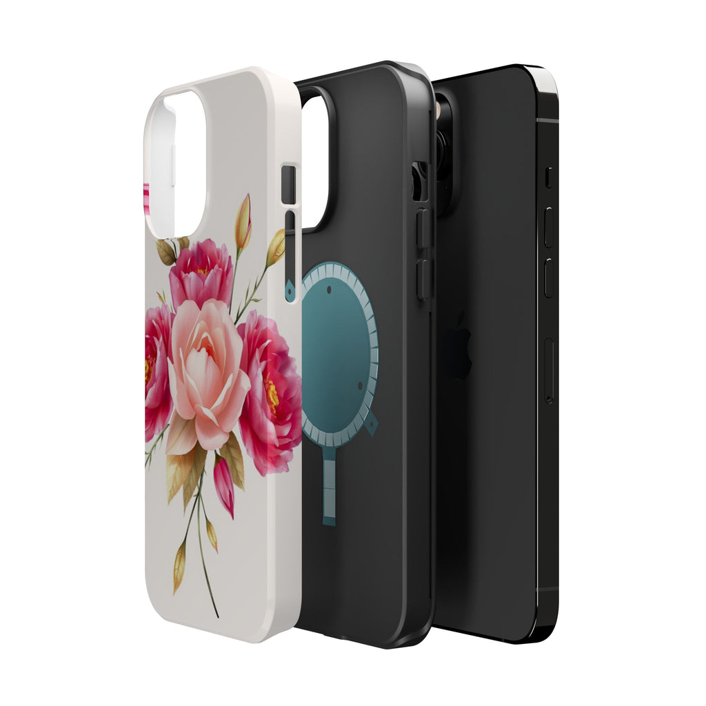 iPhone Rose Pink And Cream Neon Floral Slim Everyday Designer Case · iPhone Case
