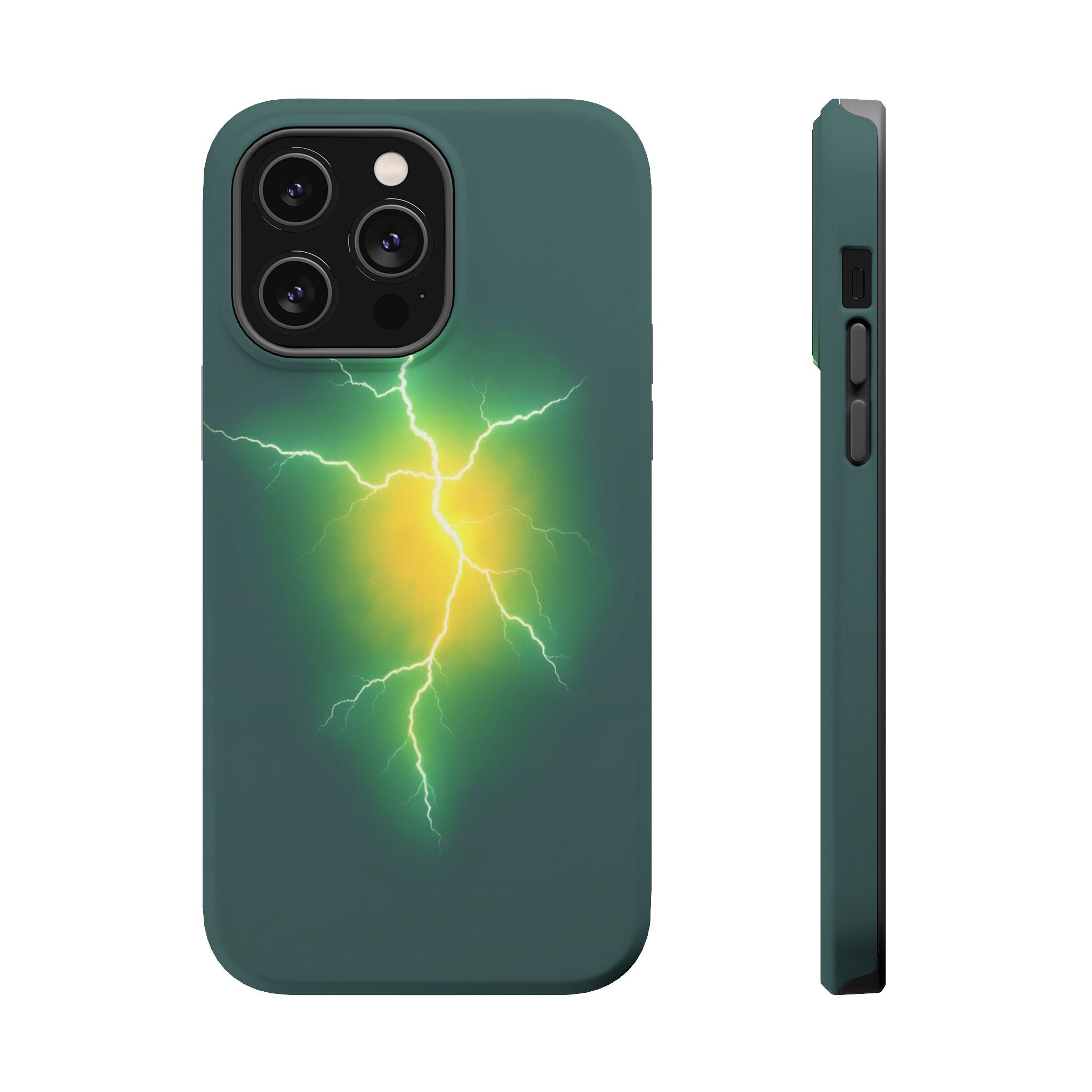 iPhone Emerald Green And Gold Prairie Lightning Soft iPhone Finish · iPhone Case