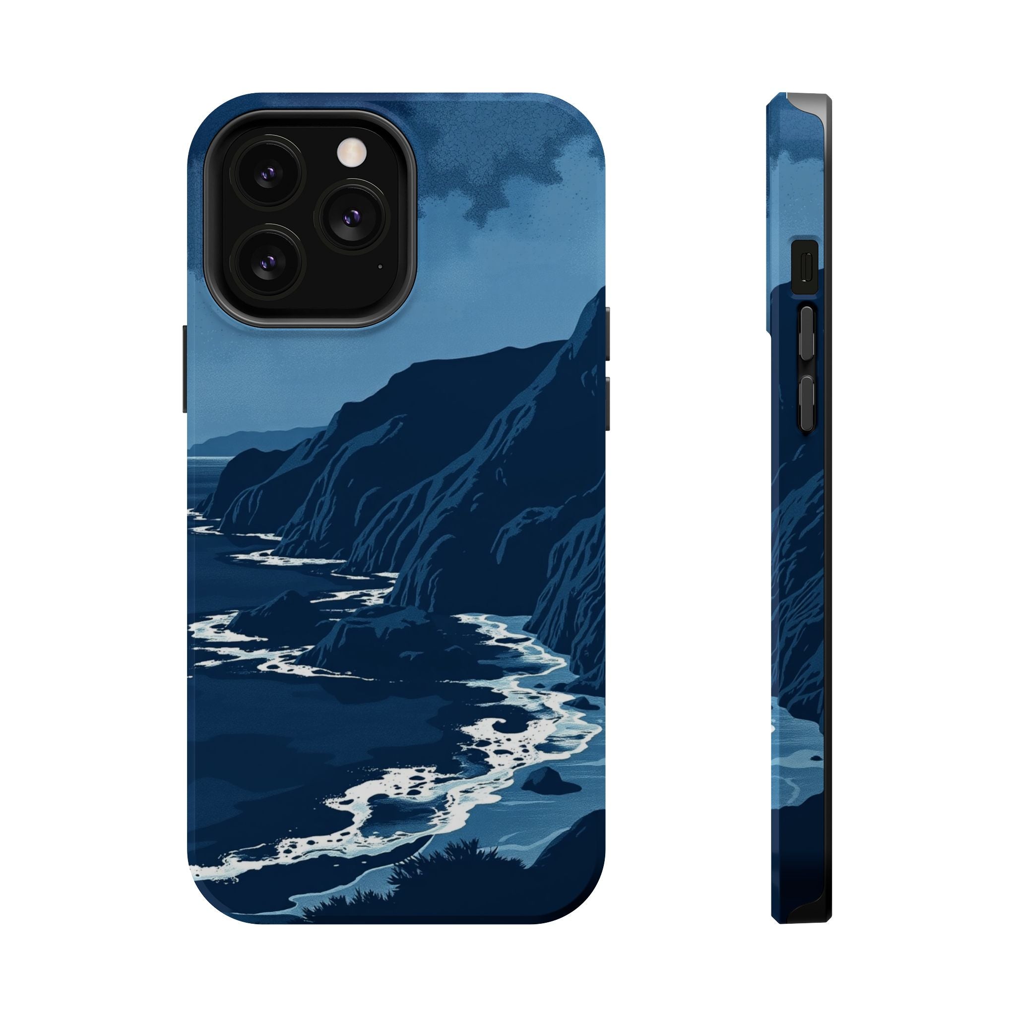 iPhone Midnight Blue And Silver Hibiscus Coast Carry Case Slim Snap Case · iPhon
