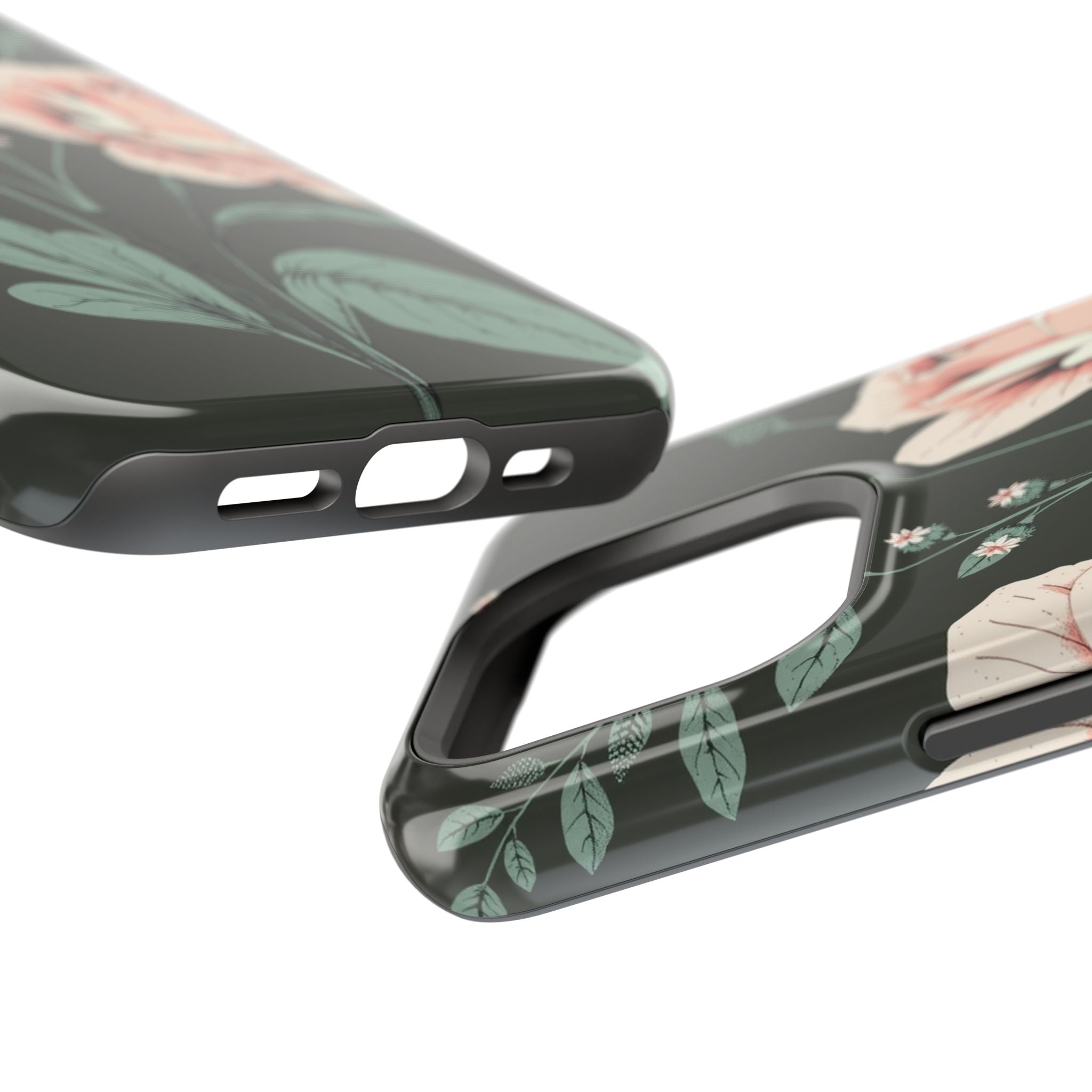 iPhone Mint And Blush Vintage Botanical Print Slim Everyday Designer Case · iPho