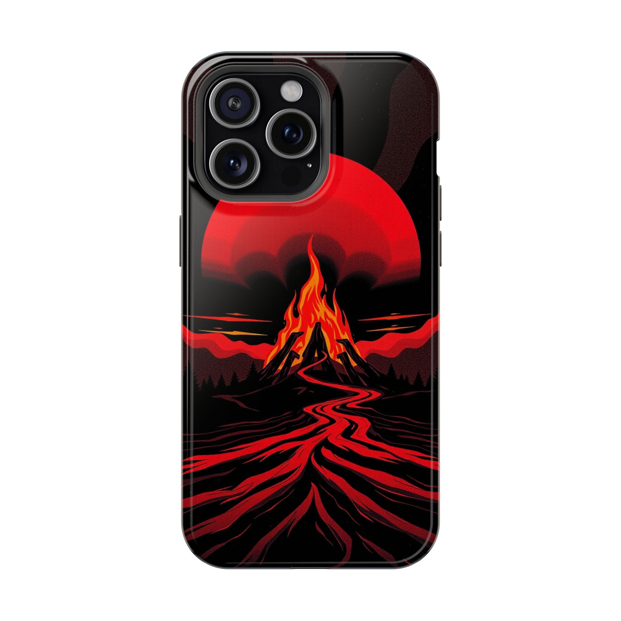 iPhone Black And Crimson Wildfire Glow Slim Everyday Designer Case · iPhone Case