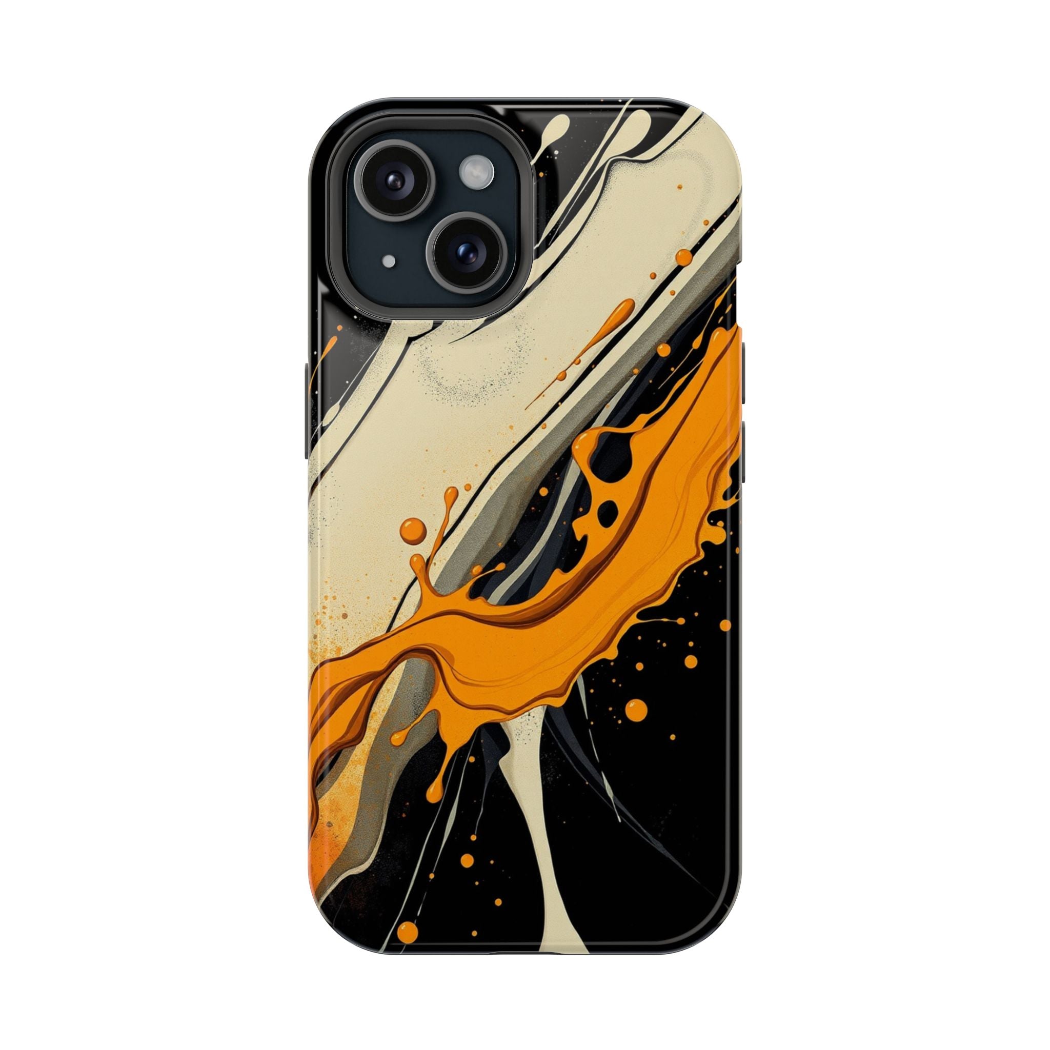 iPhone Mustard And Rust Paint Splash Slim Everyday Designer Case · iPhone Case