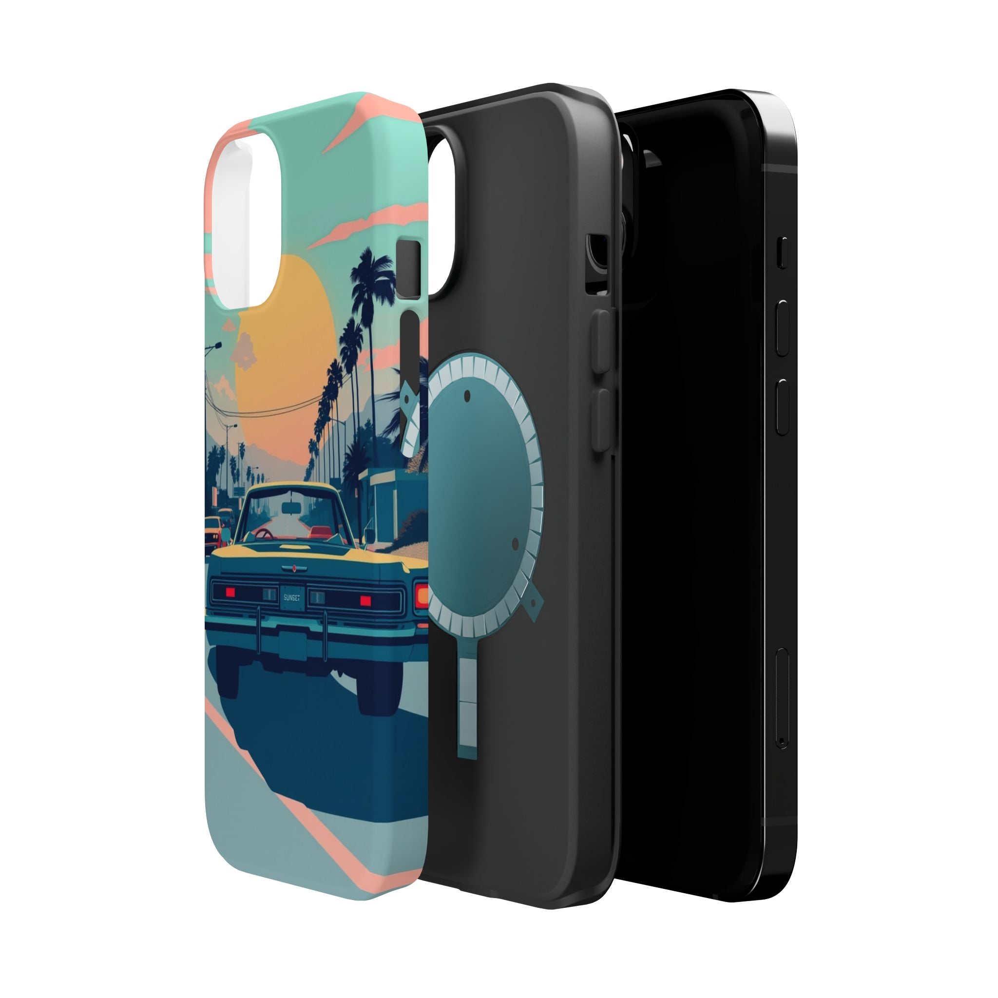 iPhone Sunset Drive 80s Pop Art Bold Slim Everyday Designer Case · iPhone Case