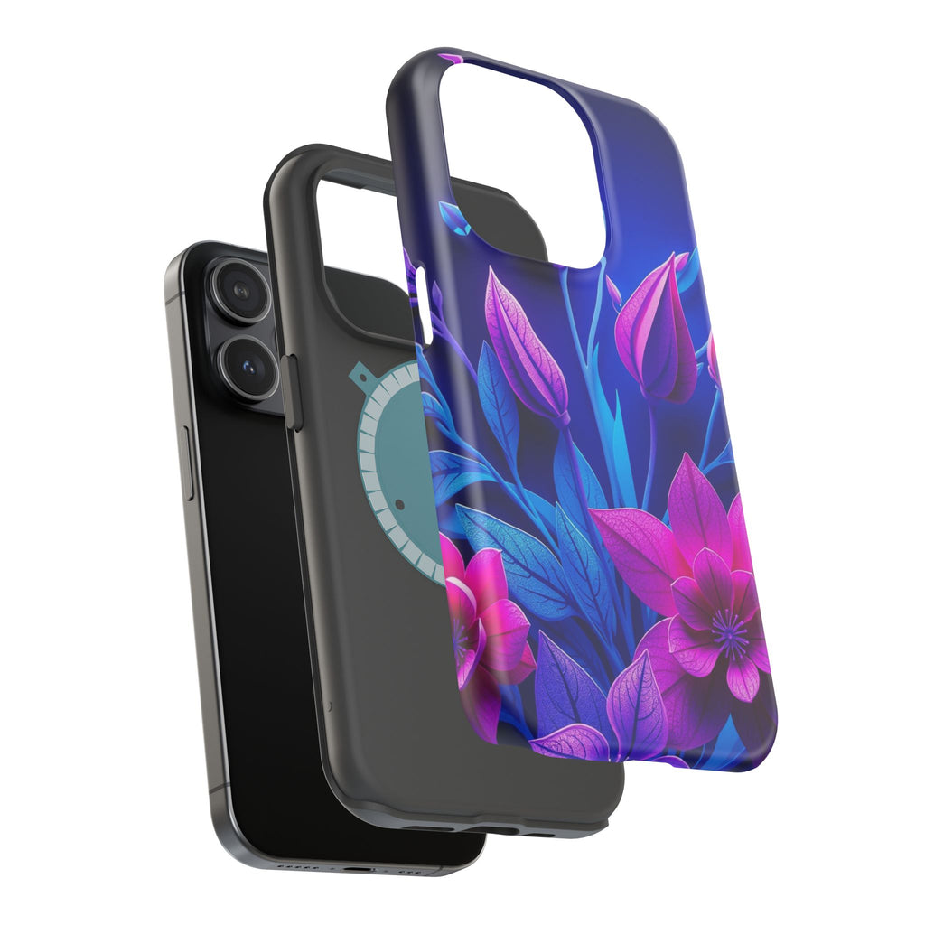 iPhone Neon Floral Paper Cut Art Bold Modern Everyday Snap Case · iPhone Case