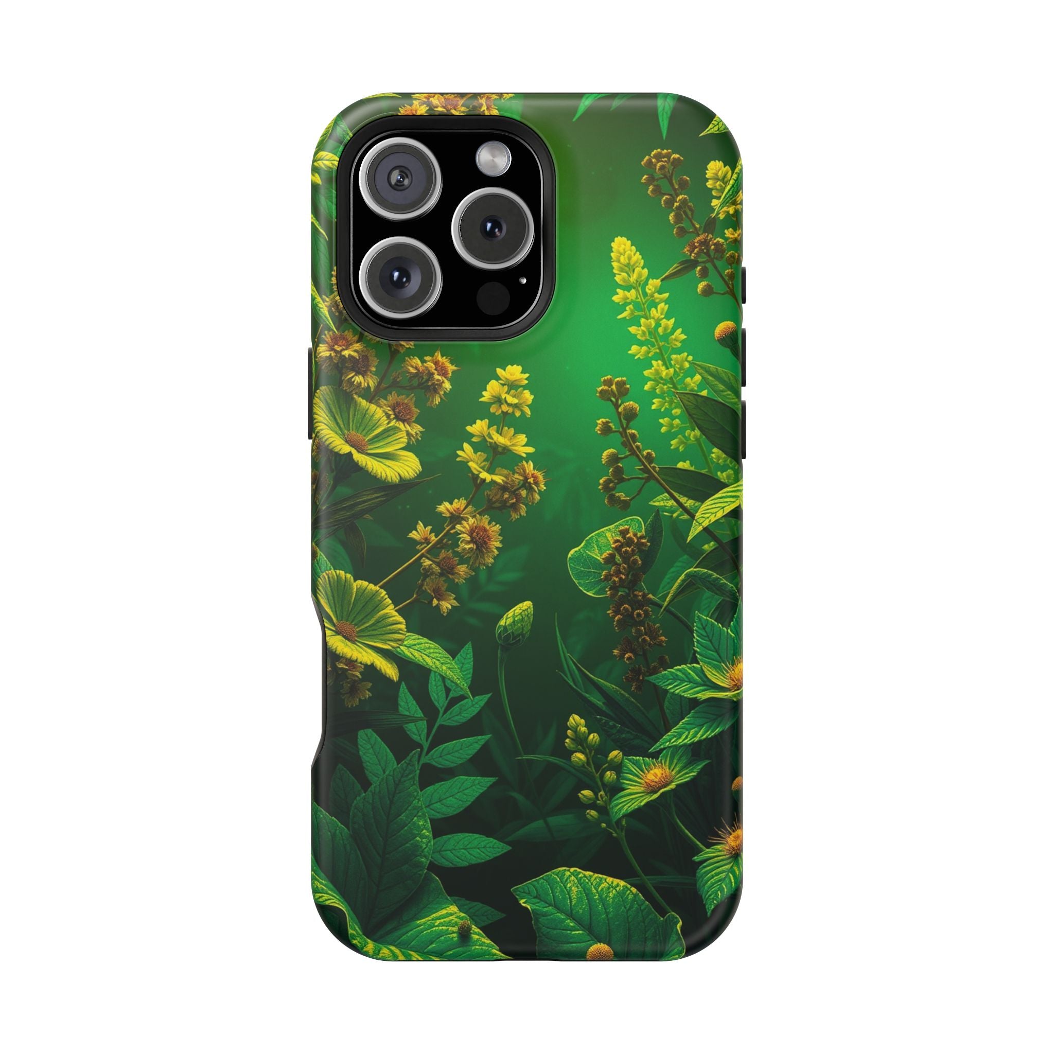 iPhone Emerald Green And Gold Vintage Botanicals Print Slim Snap Case · iPhone C