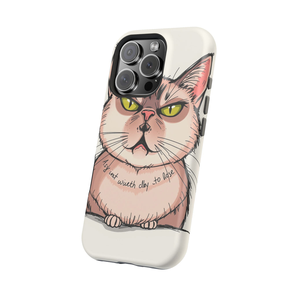 iPhone Sarcastic Cat Verdict Hand-Drawn Sketch Soft Finish Everyday Case · iPhon