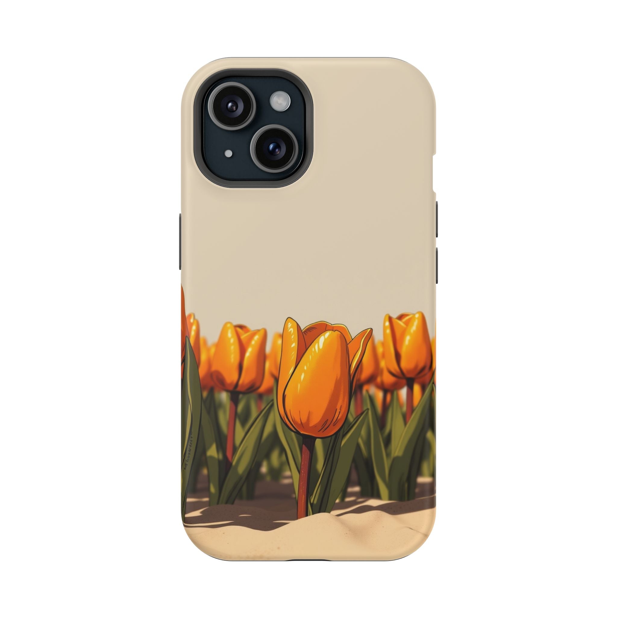 iPhone Burnt Orange And Sand Tulip Row Slim Everyday Designer Case · iPhone Case