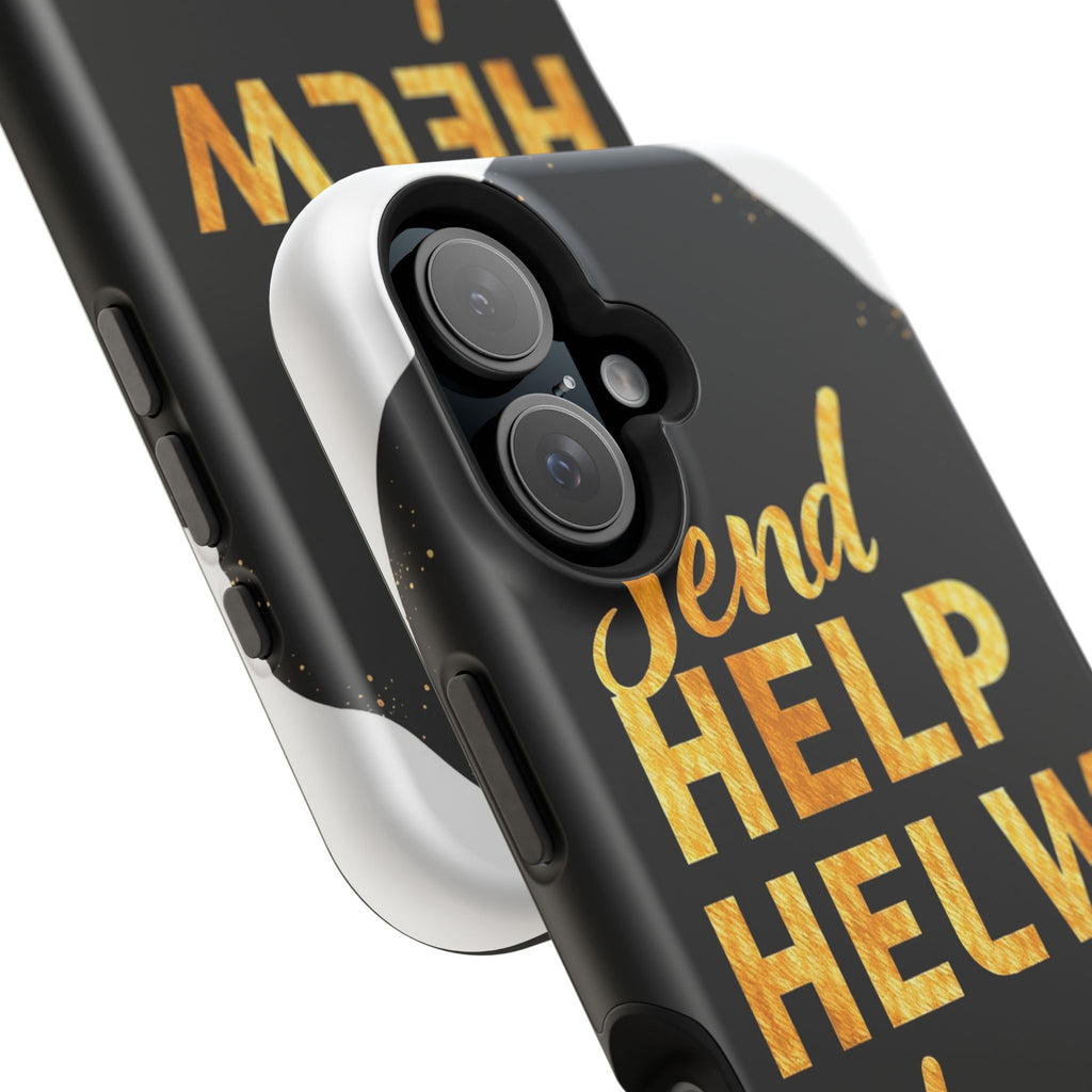 iPhone Send Help Now Enchanted Art Bold Modern Everyday Snap Case · iPhone Case