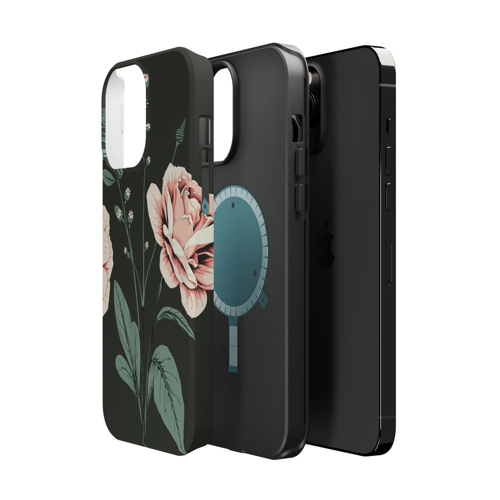 iPhone Mint And Blush Vintage Botanical Print Slim Everyday Designer Case · iPho