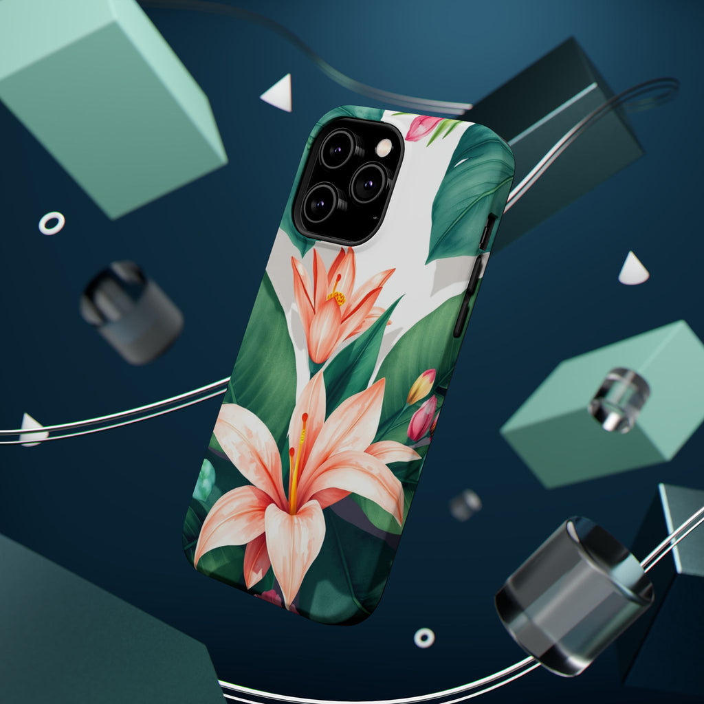 iPhone Tropical Bloom Sage And Ivory Slim Snap Case Gal · iPhone Case