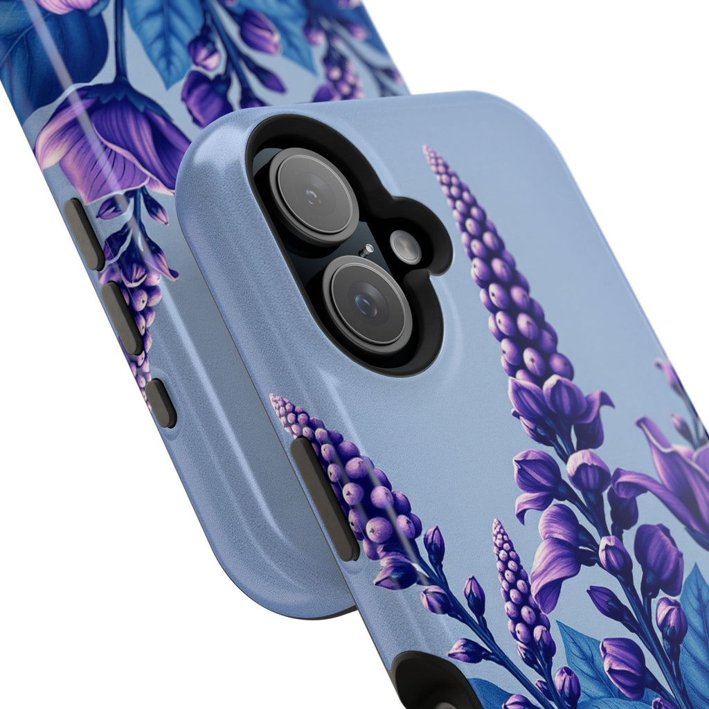 iPhone Indigo And Violet Botanical Illustration Soft iPhone Finish · iPhone Case