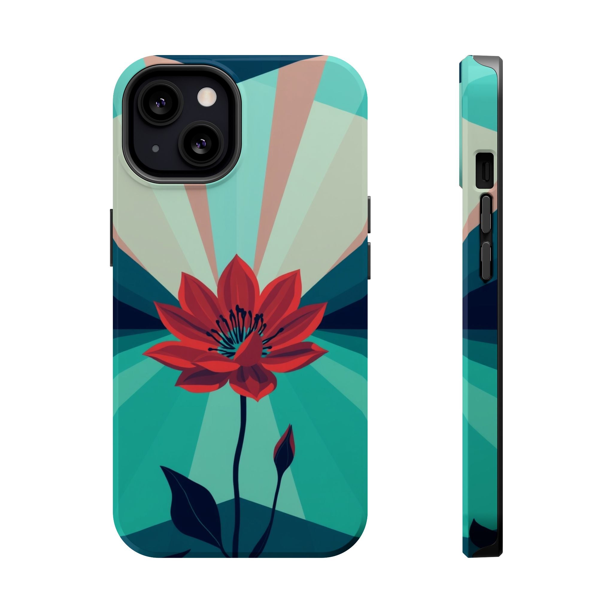 iPhone Teal And Coral Night Bloomer Slim Everyday Designer Case · iPhone Case