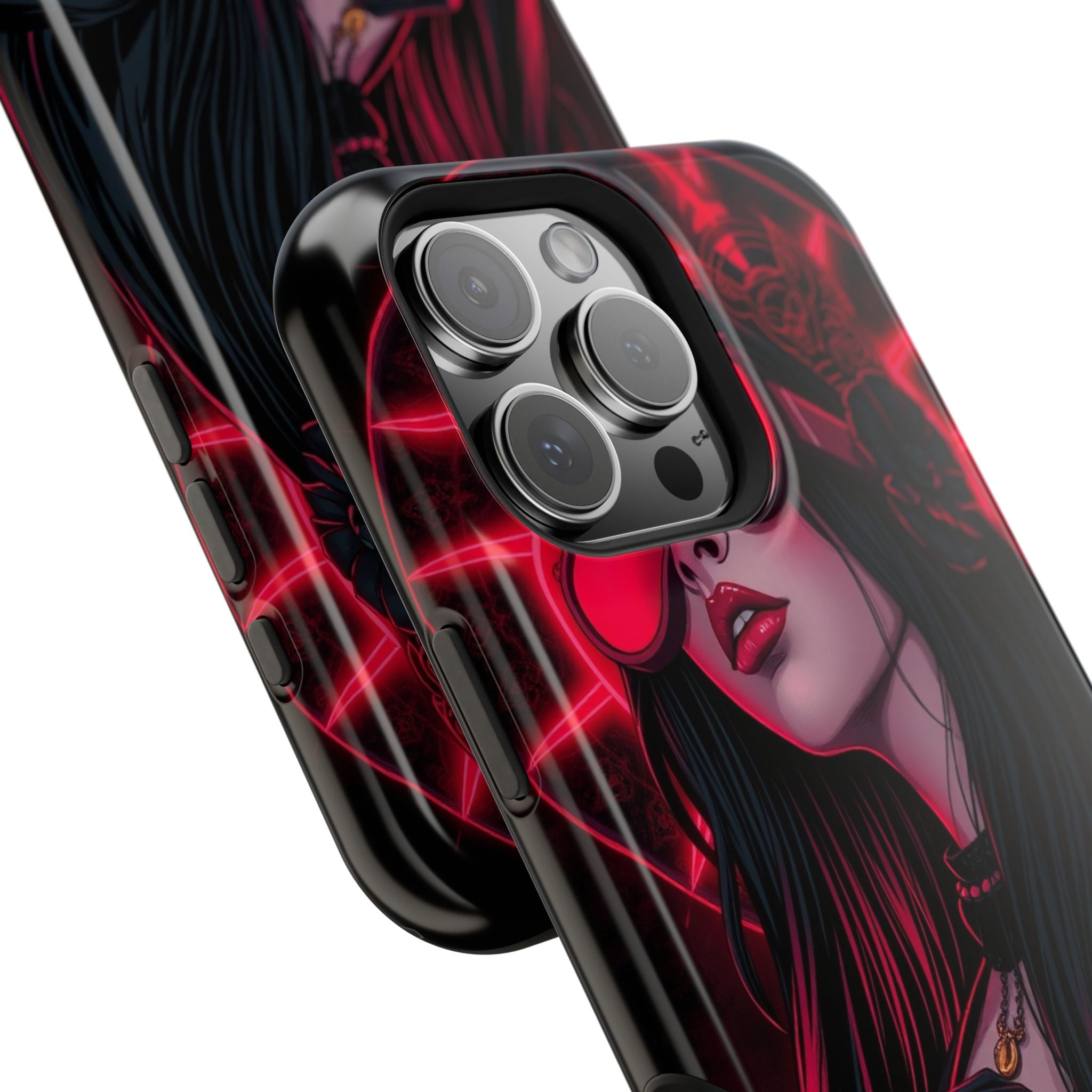 iPhone Black And Crimson Art Nouveau Female Slim Everyday Designer Case · iPhone
