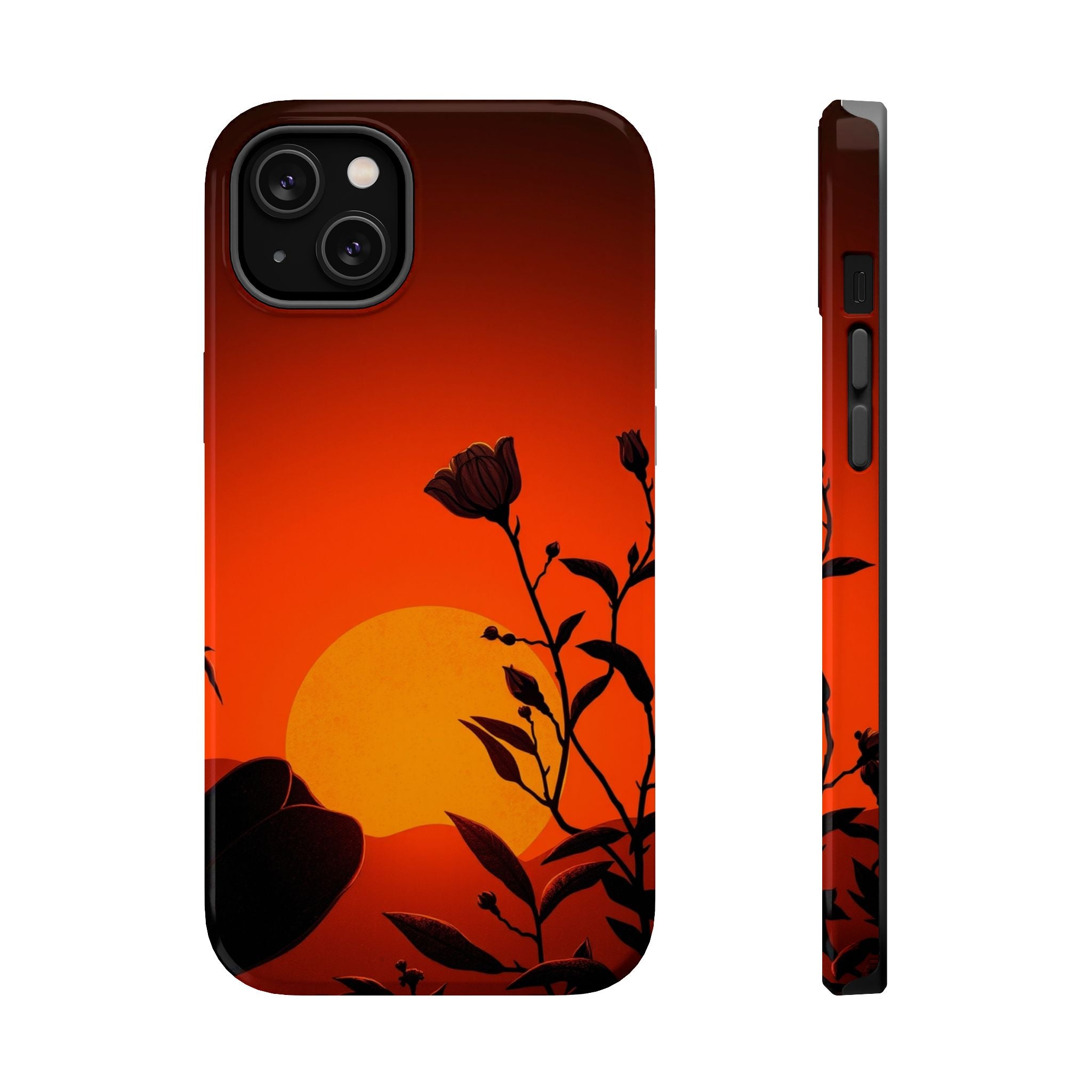 iPhone Bloom and Leaf Dark Gothic Ink Slim Everyday Designer Case · iPhone Case
