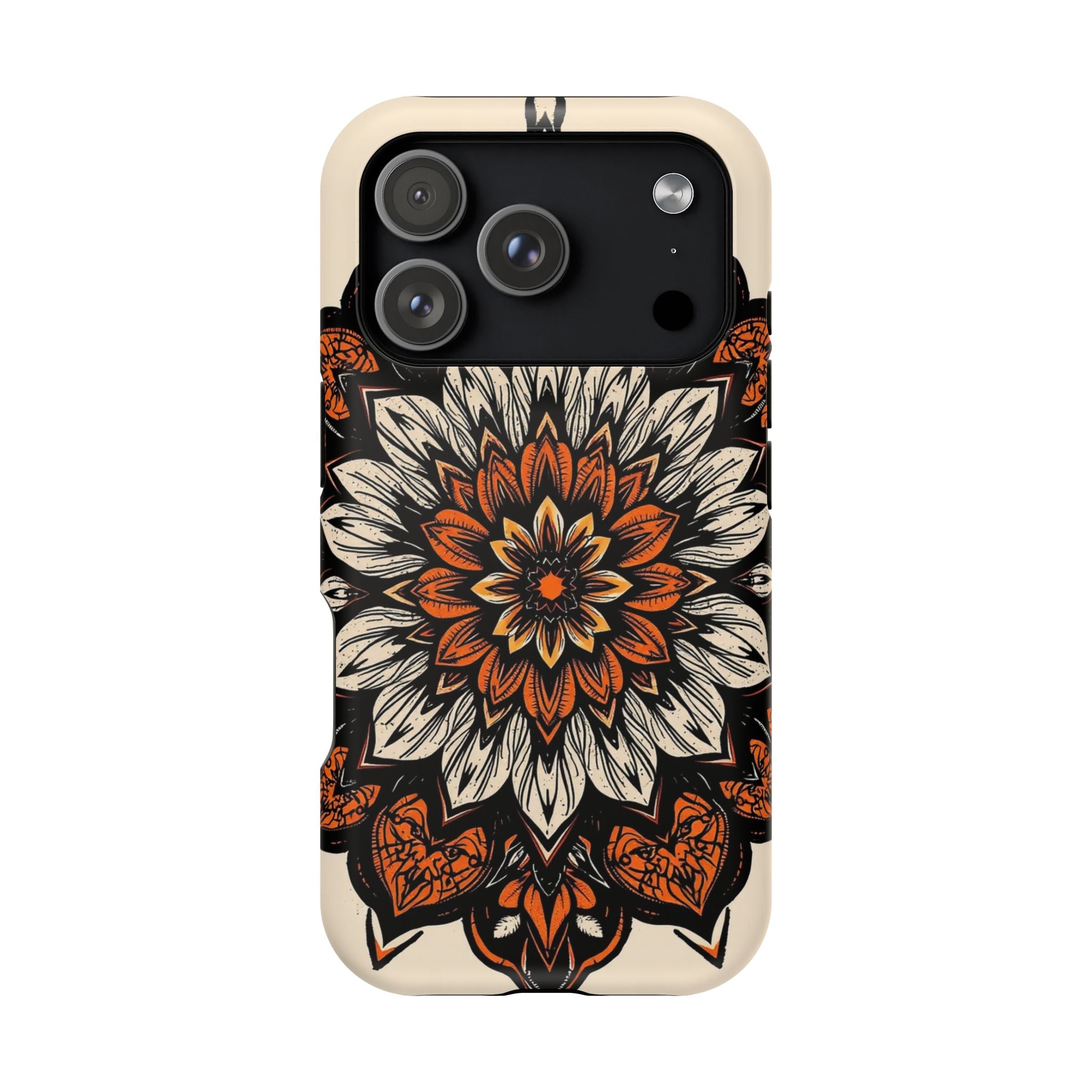 iPhone Burnt Orange And Sand Floral Mandala Slim Snap Cas Carry Case · iPhone Ca