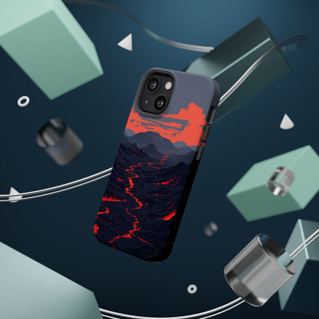 iPhone Lava Field Pixel Art -Bit Bold Modern Everyday Snap Case · iPhone Case