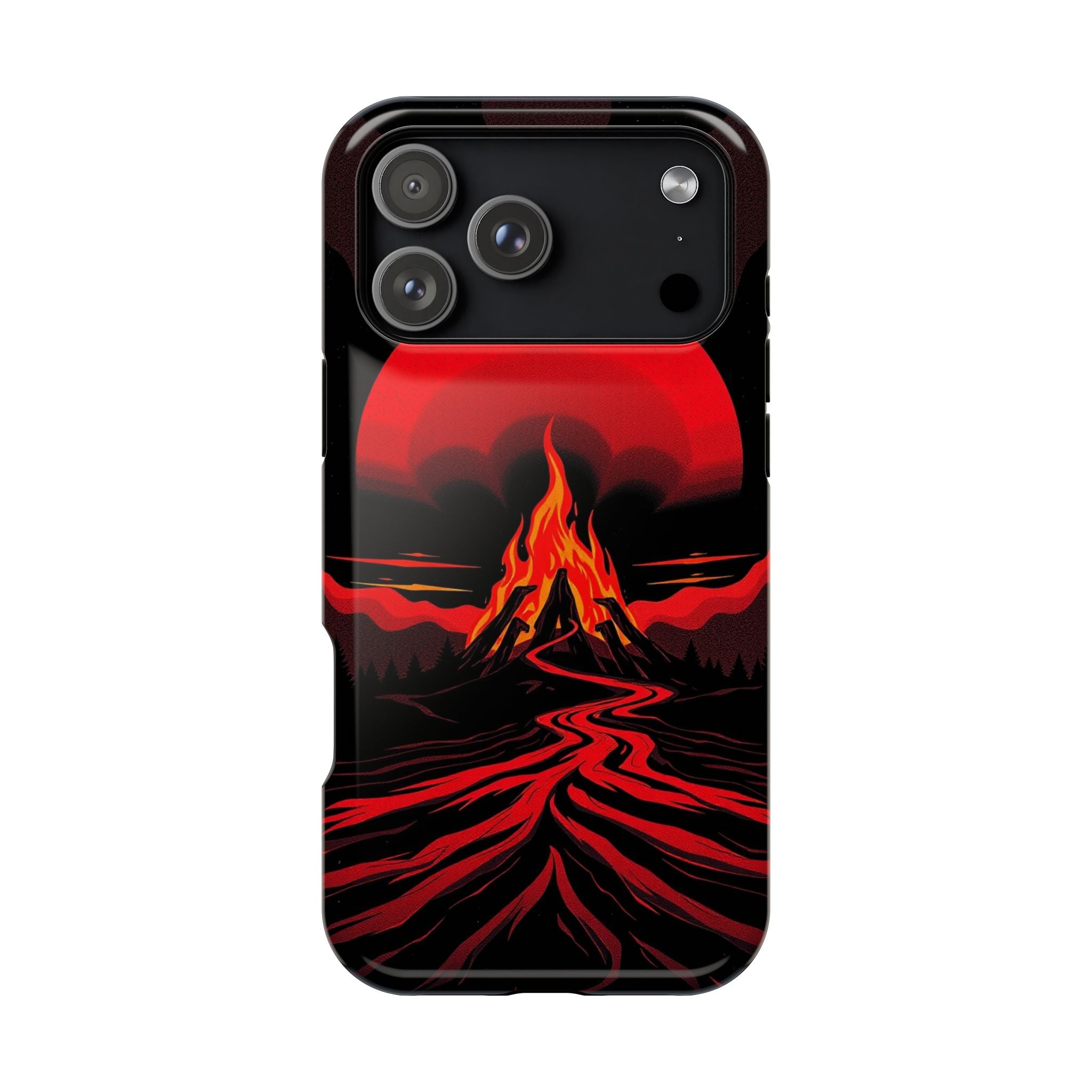 iPhone Black And Crimson Wildfire Glow Slim Everyday Designer Case · iPhone Case