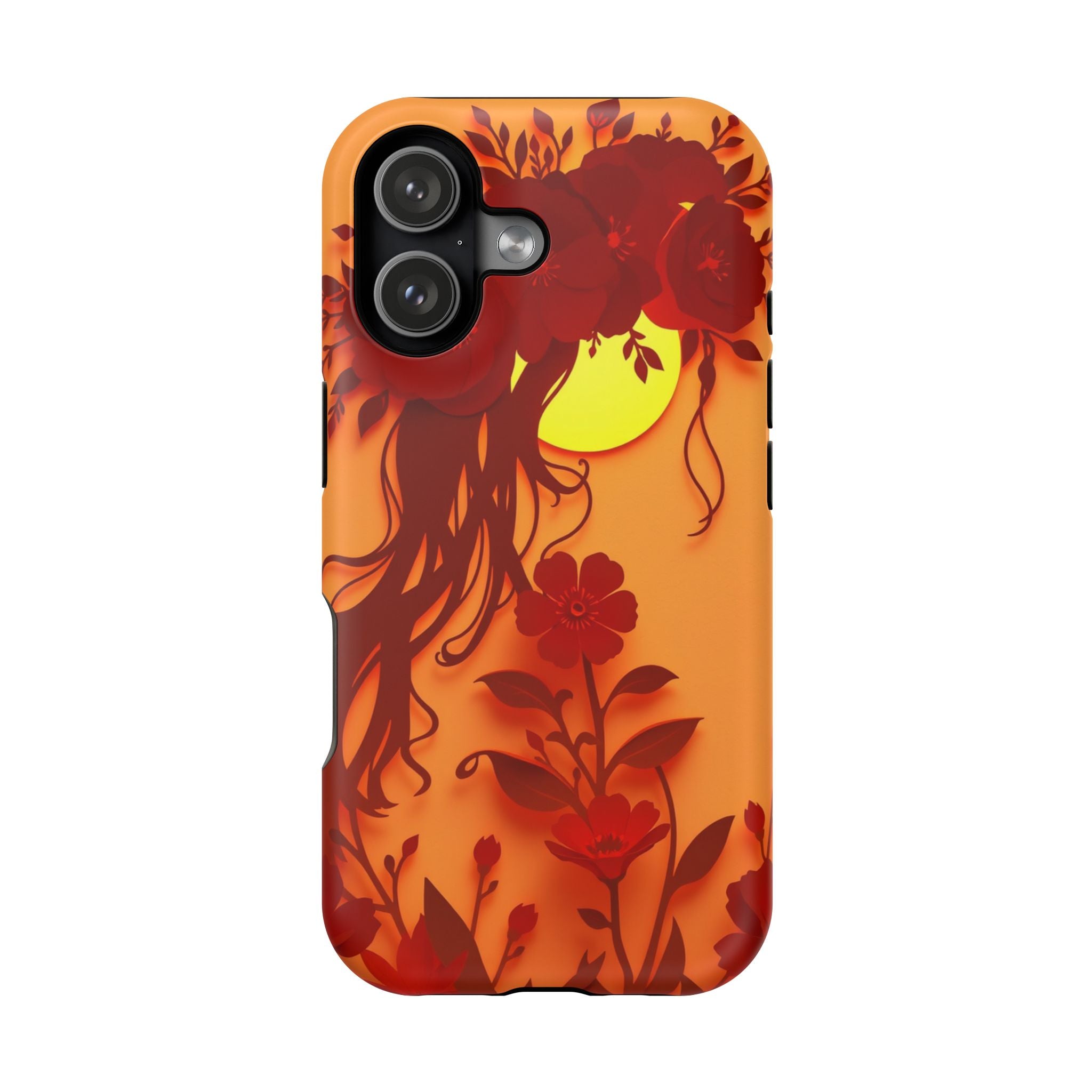 iPhone Sunset Amber And Peach Floral Crown Slim iPhone Everyday · iPhone Case