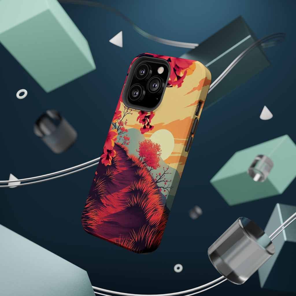 iPhone Sunset Amber And Peach Blossom Trail Soft iPhone 15 Finish · iPhone Case