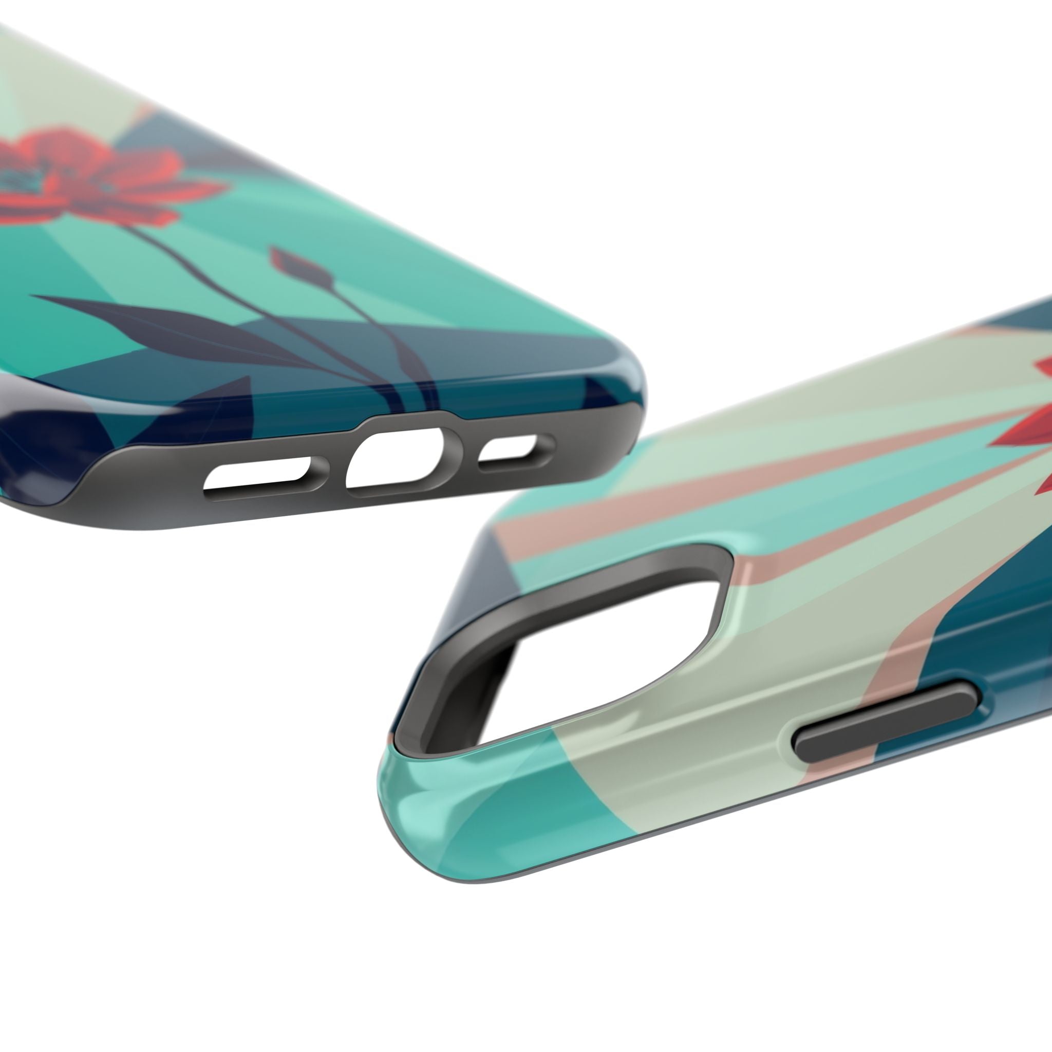 iPhone Teal And Coral Night Bloomer Slim Everyday Designer Case · iPhone Case