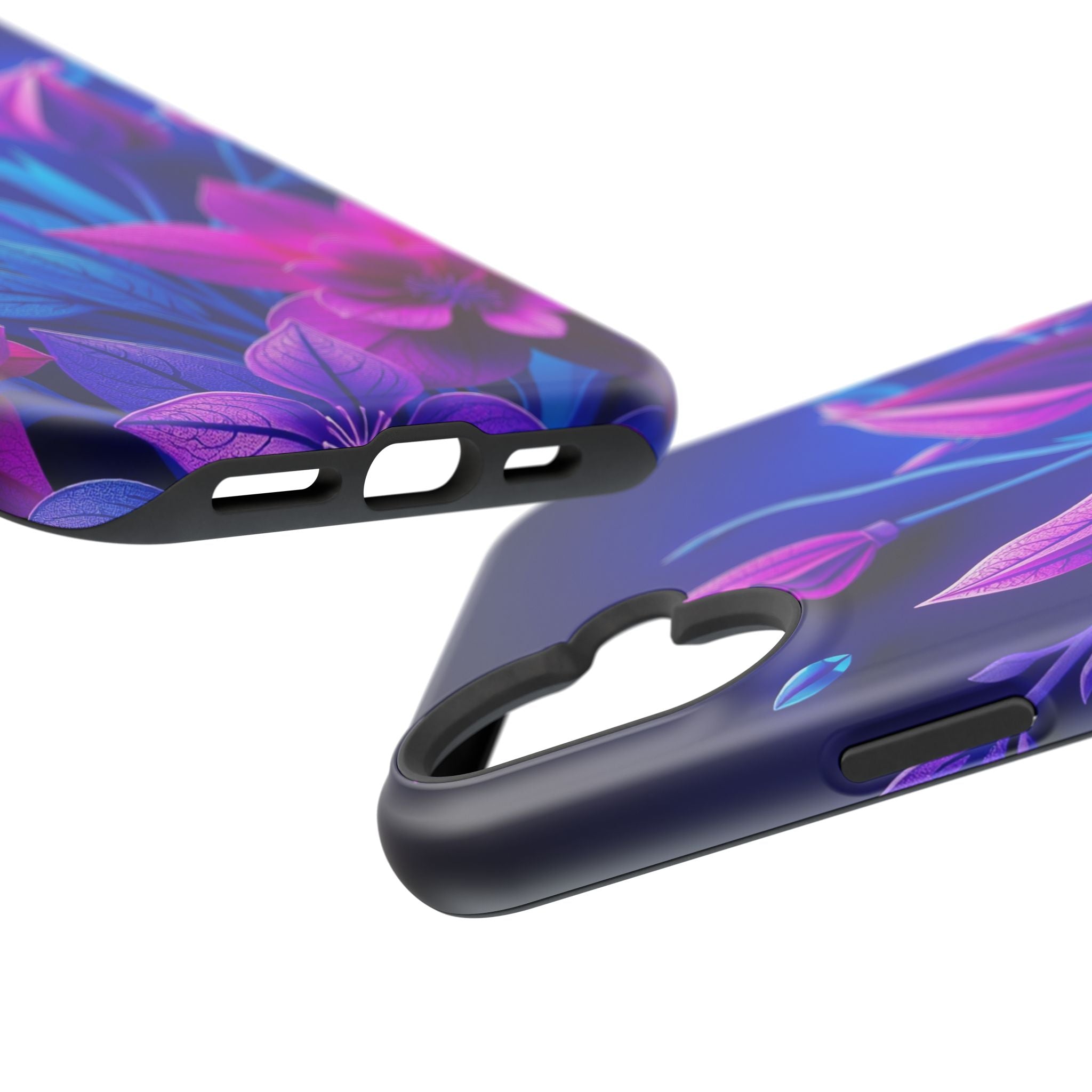 iPhone Neon Floral Paper Cut Art Bold Modern Everyday Snap Case · iPhone Case