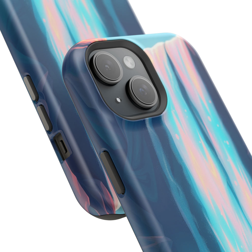 iPhone Teal And Coral Waterfall Mist Slim Everyday Designer Case · iPhone Case
