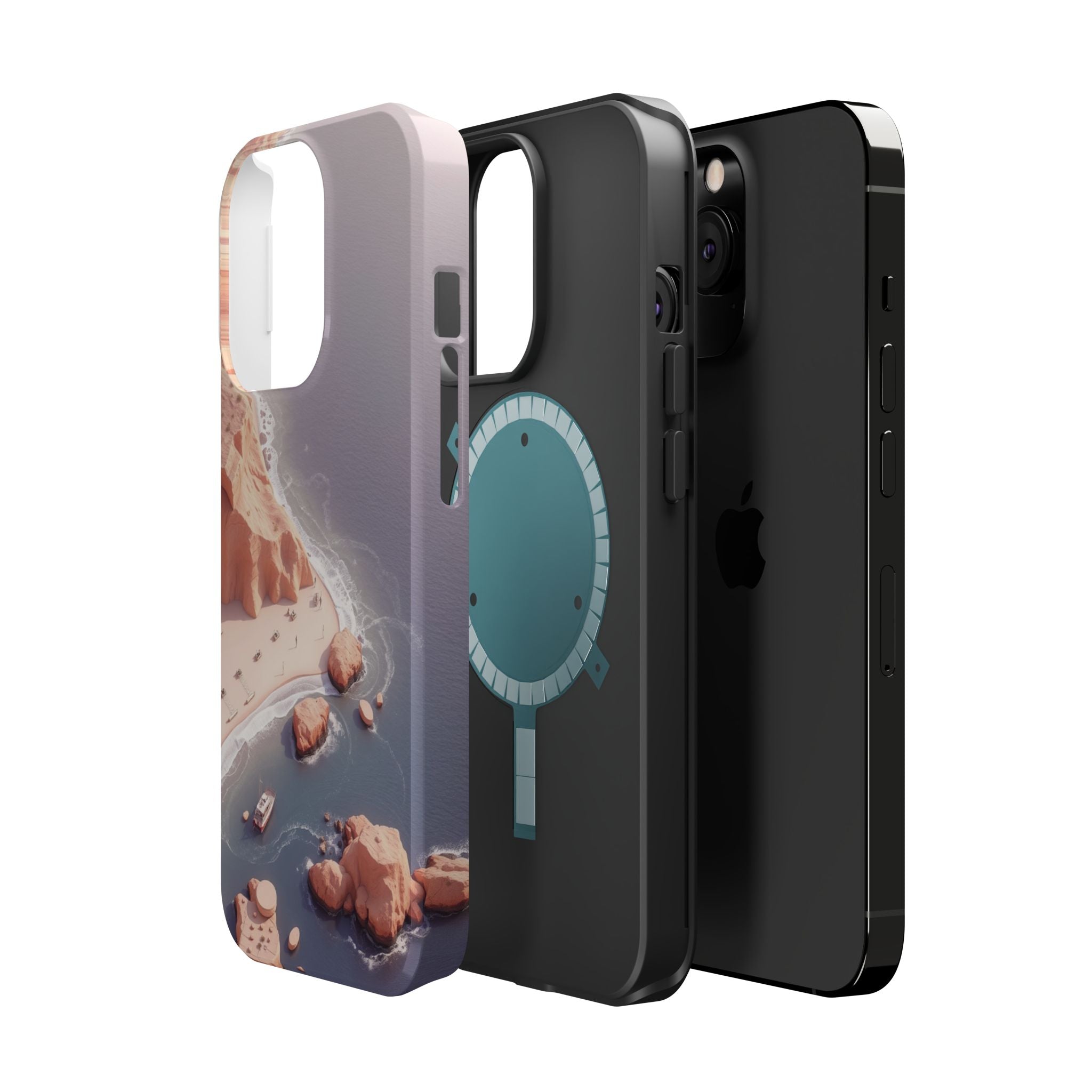 iPhone Rose Pink And Cream Shoreline Aerial Soft iPhone 17 Finish · iPhone Case