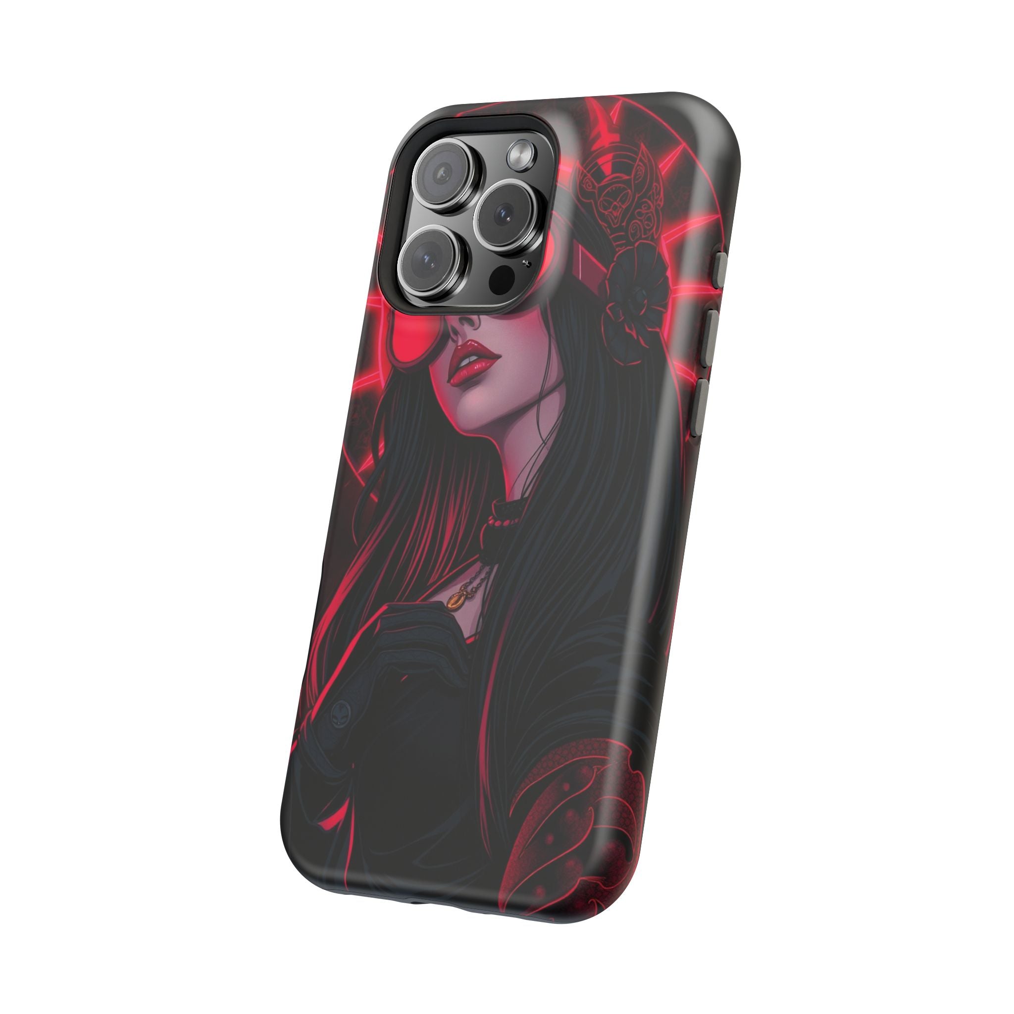 iPhone Black And Crimson Art Nouveau Female Slim Everyday Designer Case · iPhone